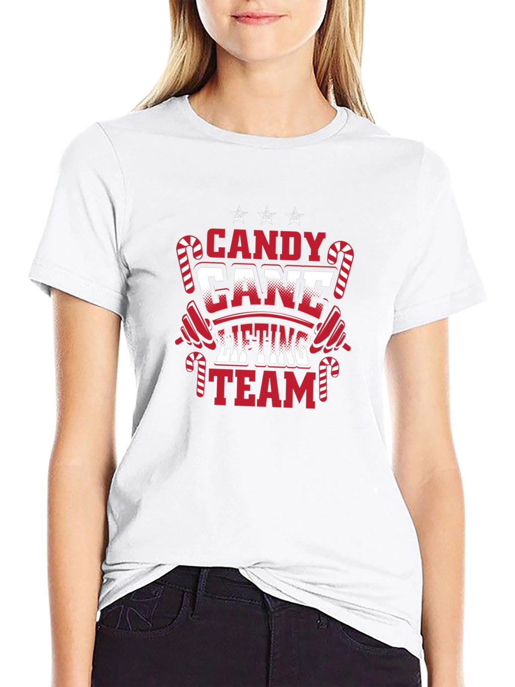 Candy Cane Lifting Team Christmas T-Shirt