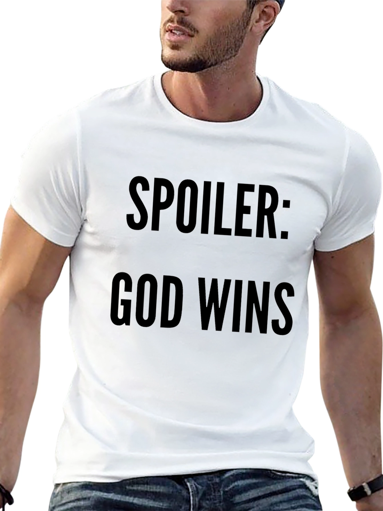 Spoiler God Wins T-Shirt - Religious Christian Tee