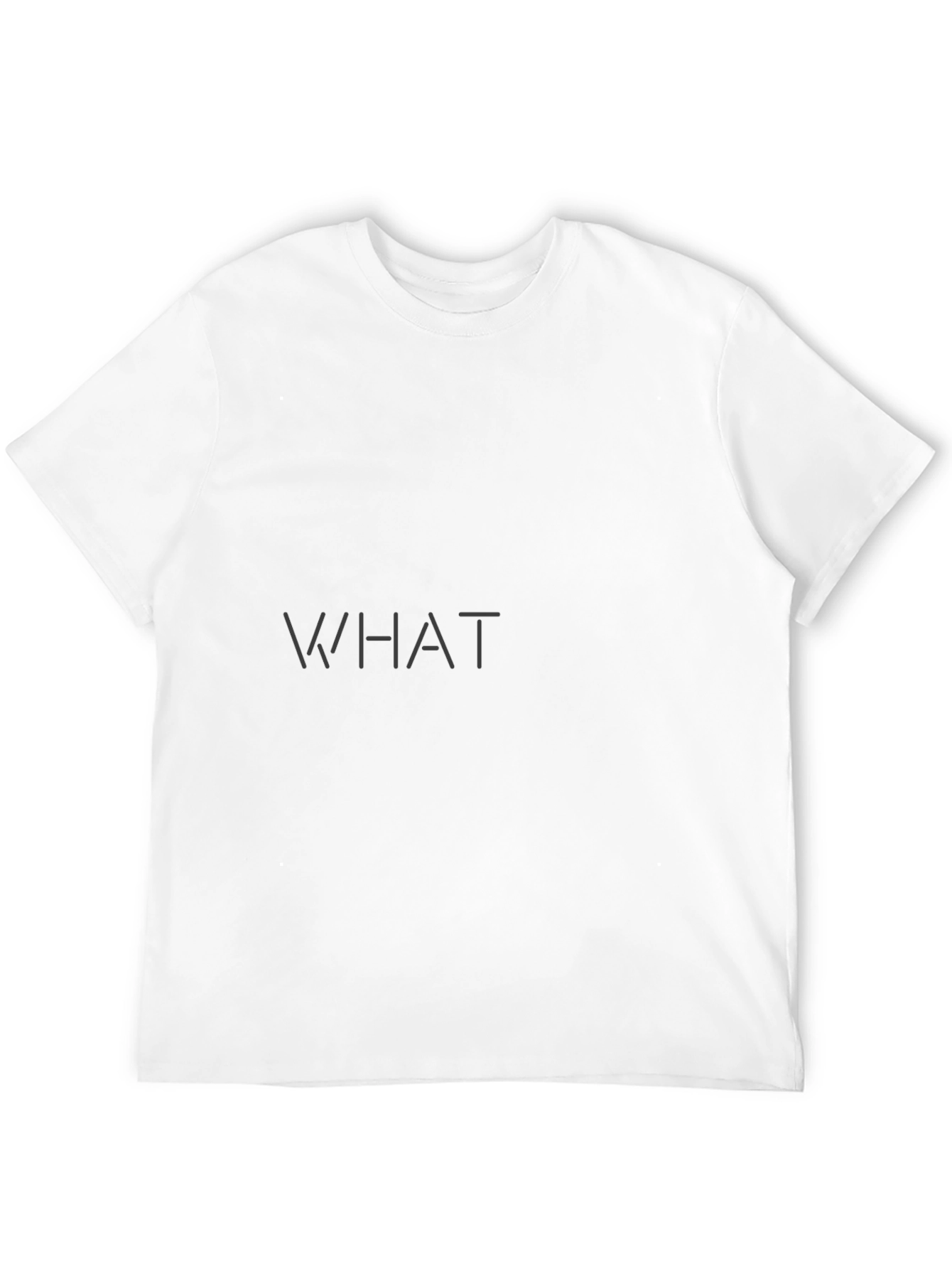 Mens Black WHAT Graphic Tee - Casual Short Sleeve Shirt