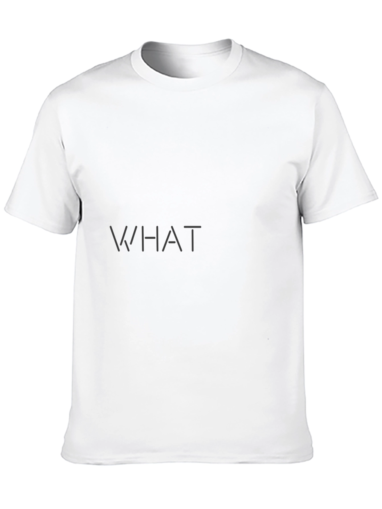 Mens Black WHAT Graphic Tee - Casual Short Sleeve Shirt