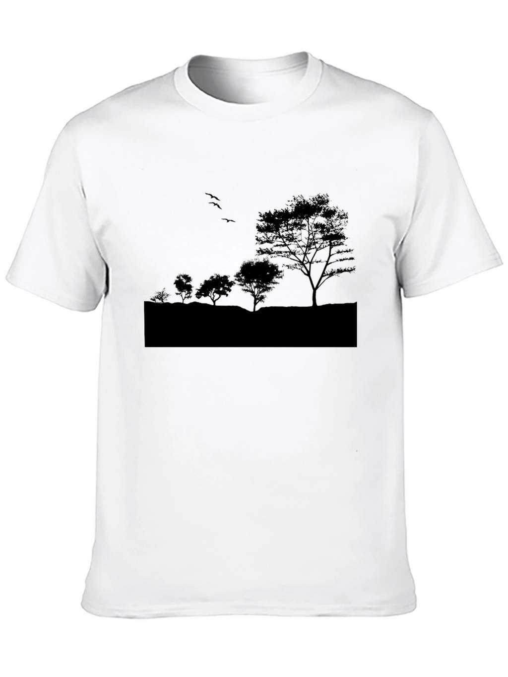 Nature Silhouette Graphic Tee - Black