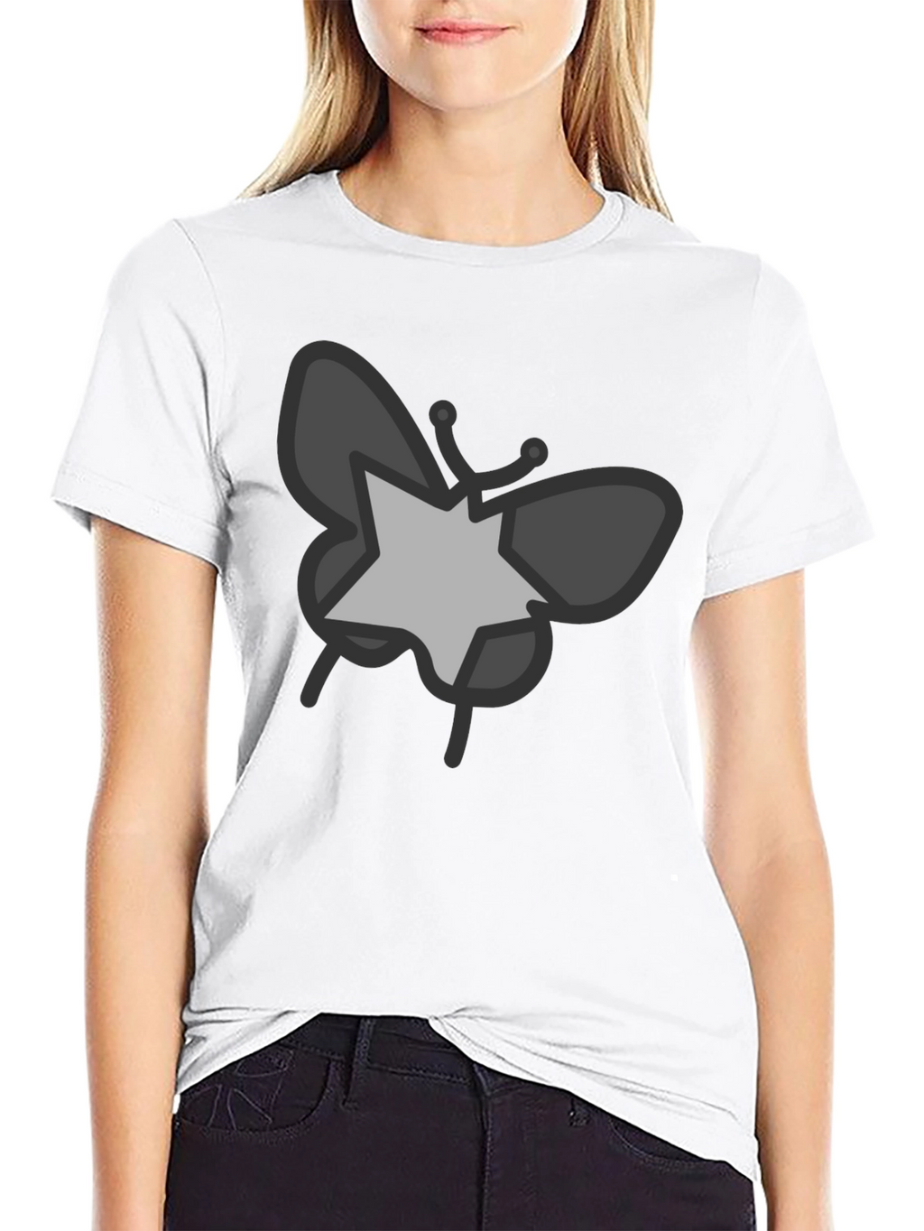 Butterfly Star Graphic Black T-Shirt