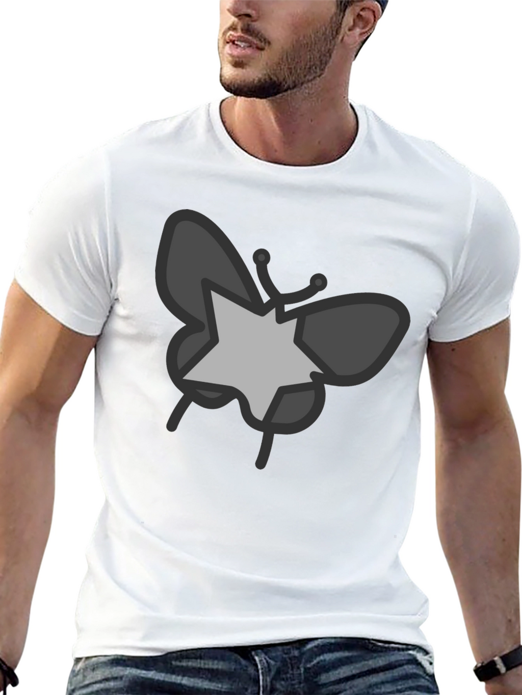 Butterfly Star Graphic Black T-Shirt