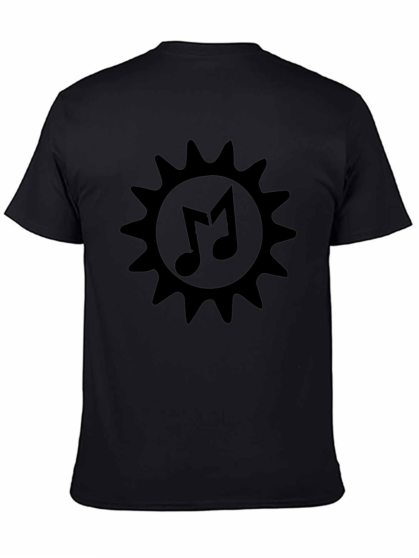 Musical Sun Graphic Black T-Shirt