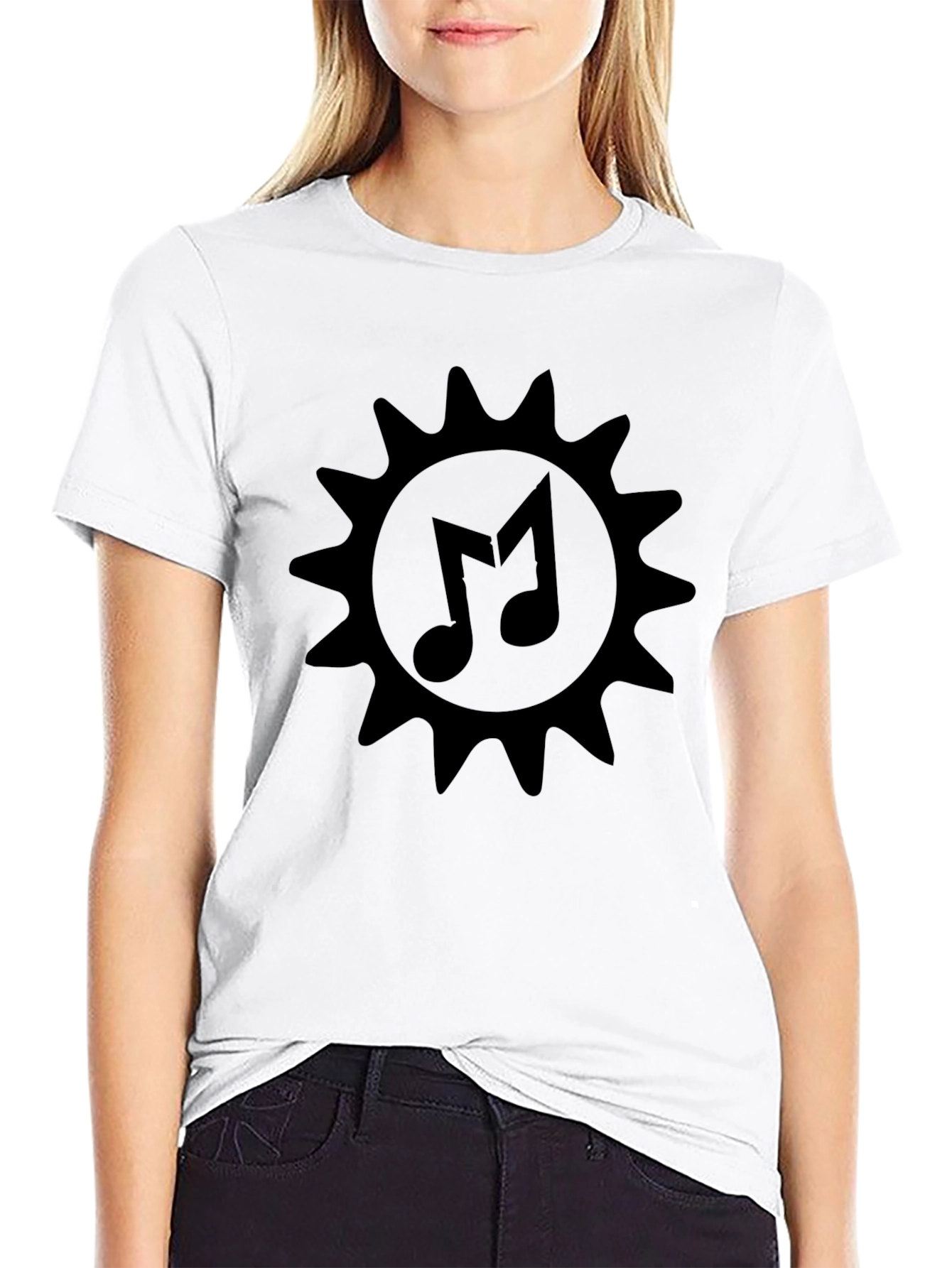 Musical Sun Graphic Black T-Shirt