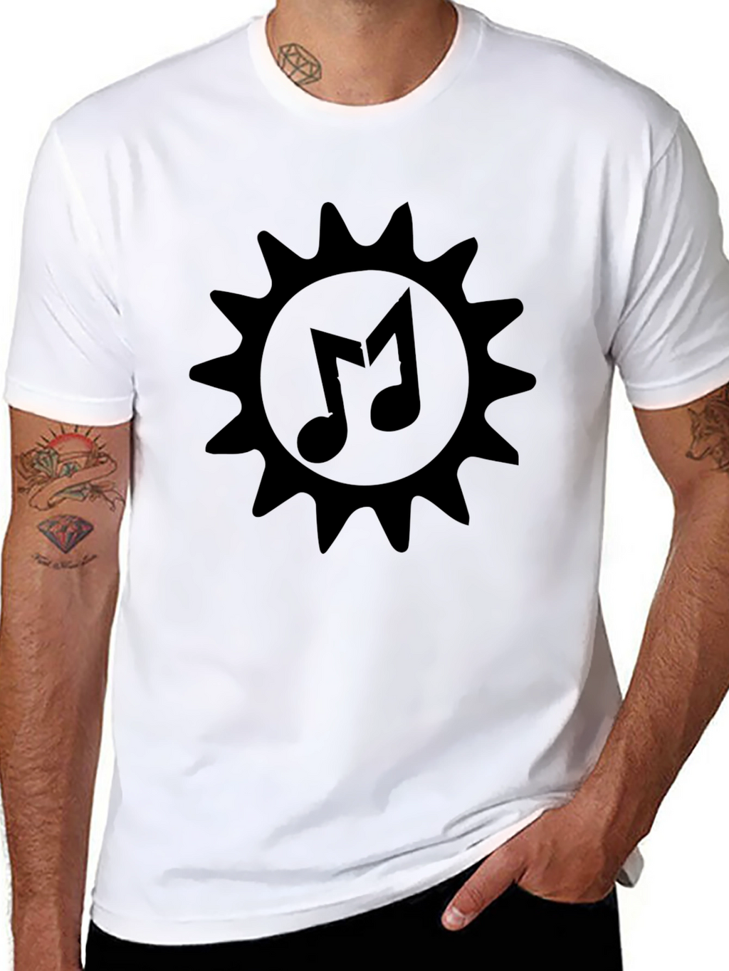 Musical Sun Graphic Black T-Shirt
