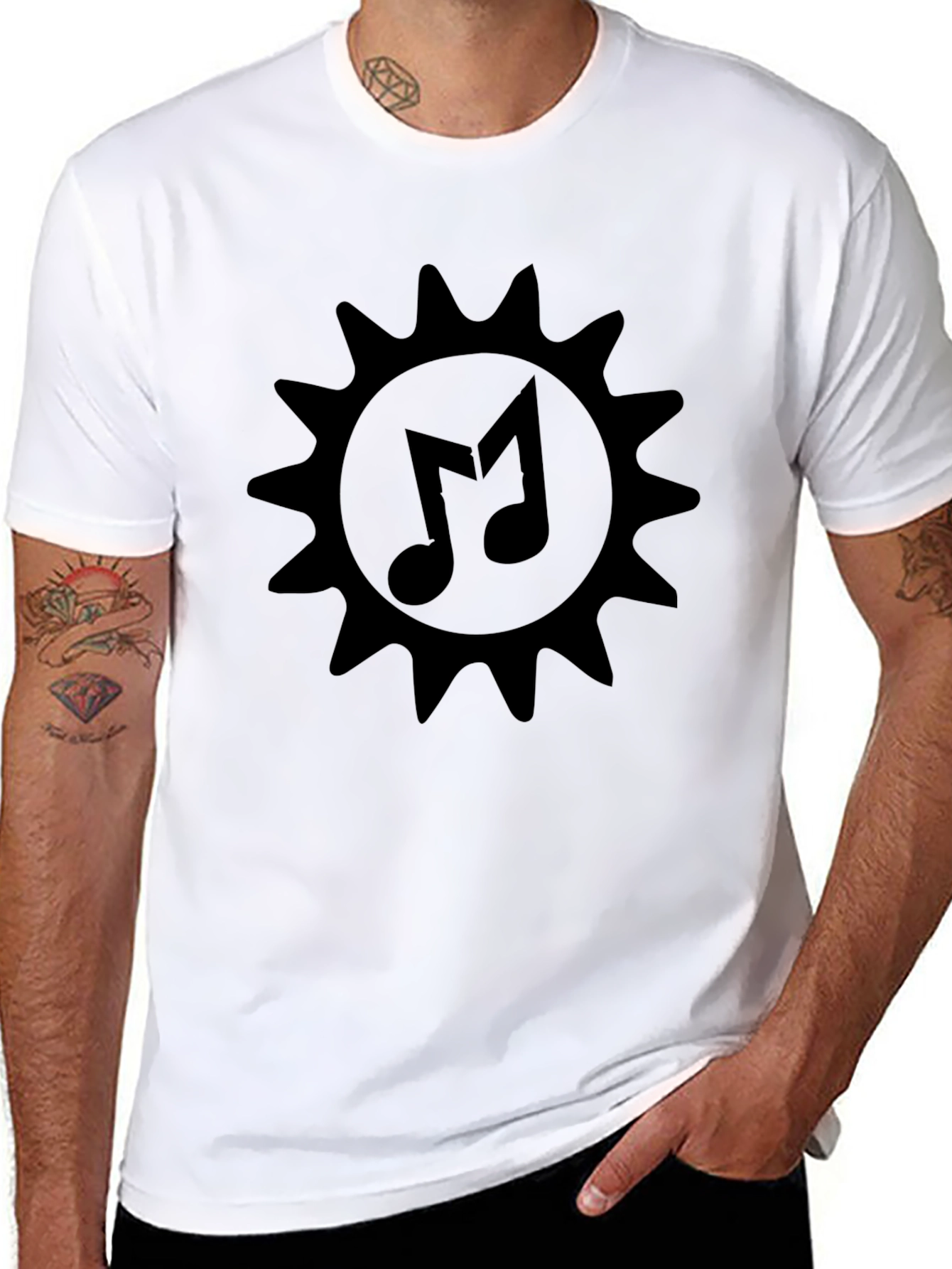 Musical Sun Graphic Black T-Shirt
