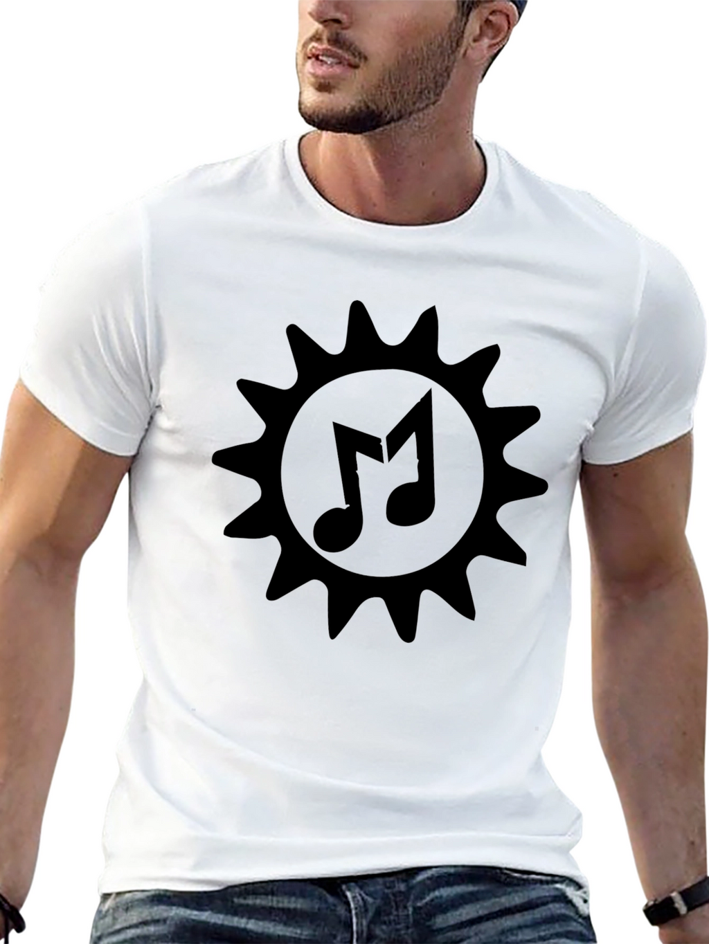 Musical Sun Graphic Black T-Shirt