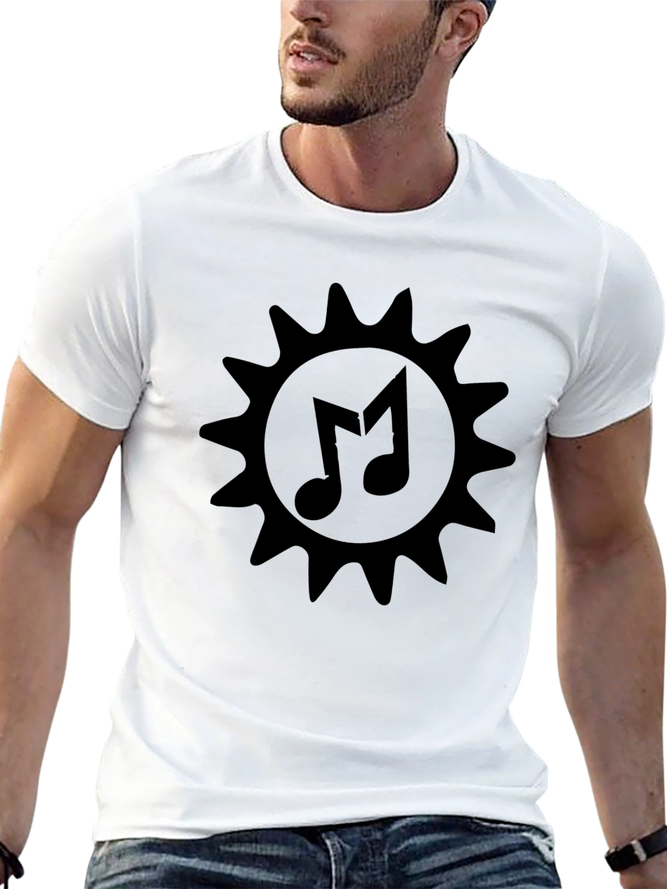 Musical Sun Graphic Black T-Shirt