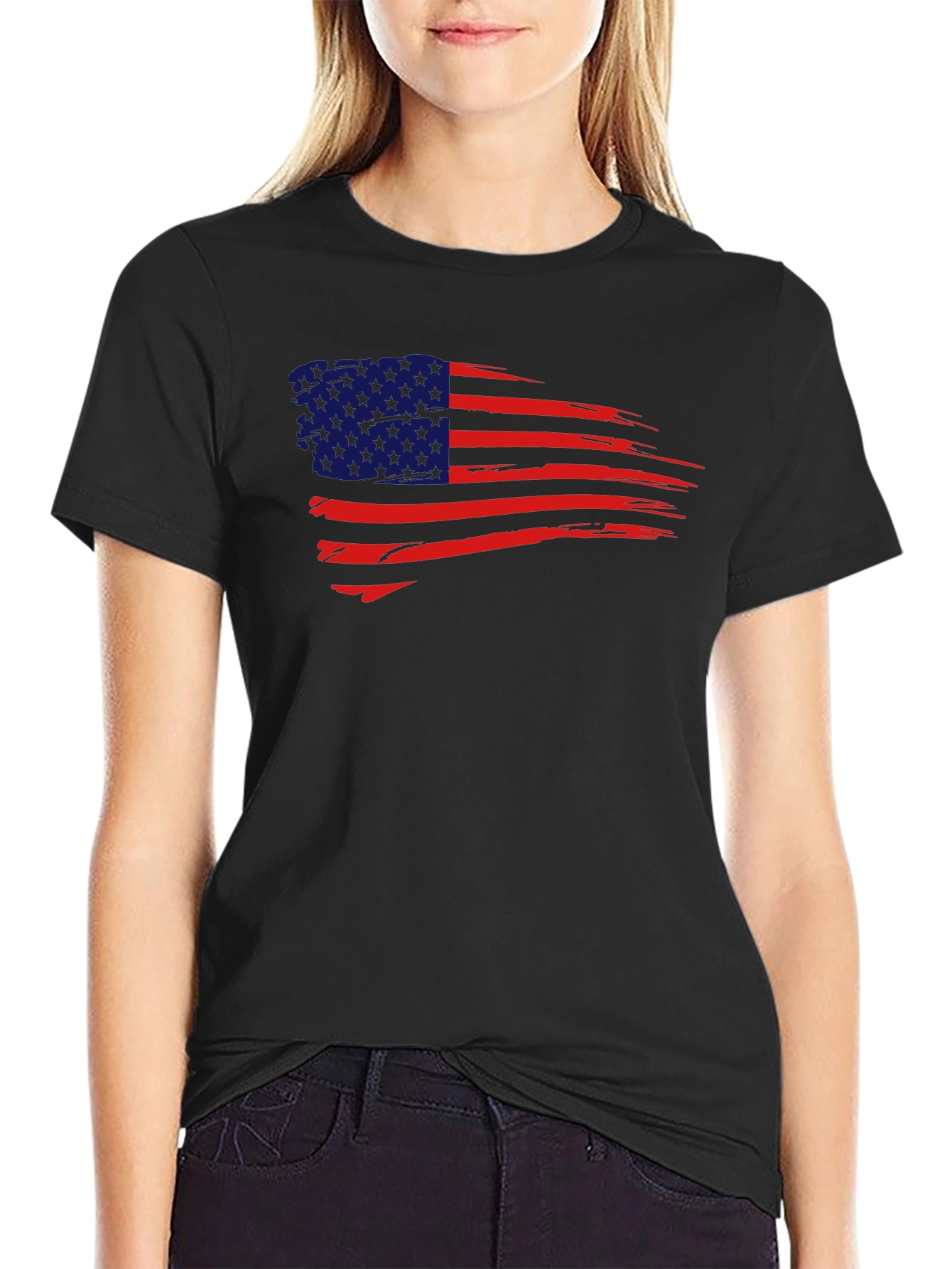 USA Flag Graphic Tee - Patriotic Mens T-Shirt