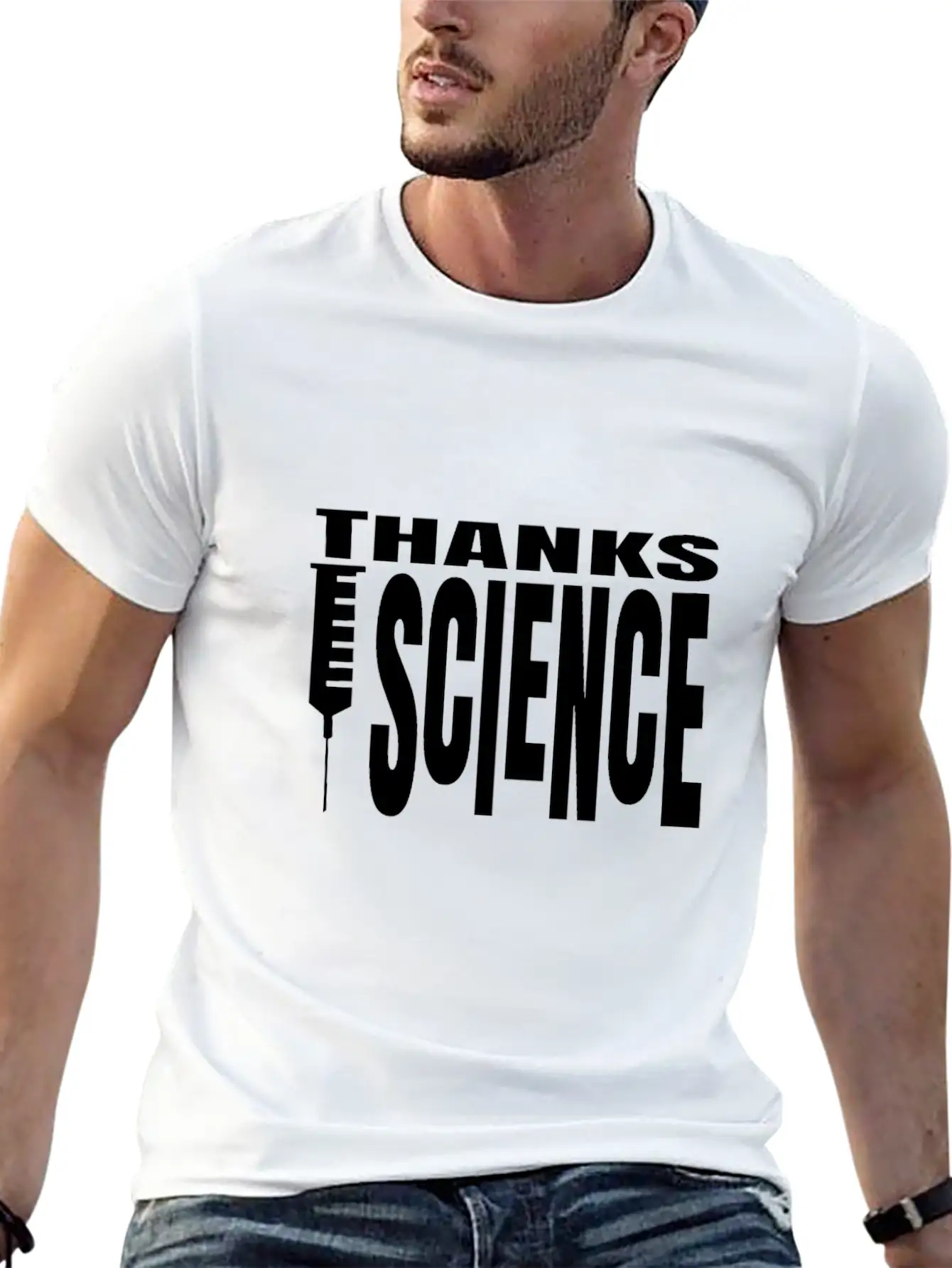 Vaccinate Syringes Science Cure Protection Unisex Casual T-Shirt – Clean Design For Daily Comfort