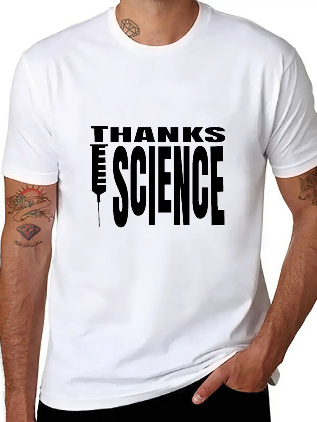 Vaccinate Syringes Science Cure Protection Unisex Casual T-Shirt – Clean Design For Daily Comfort