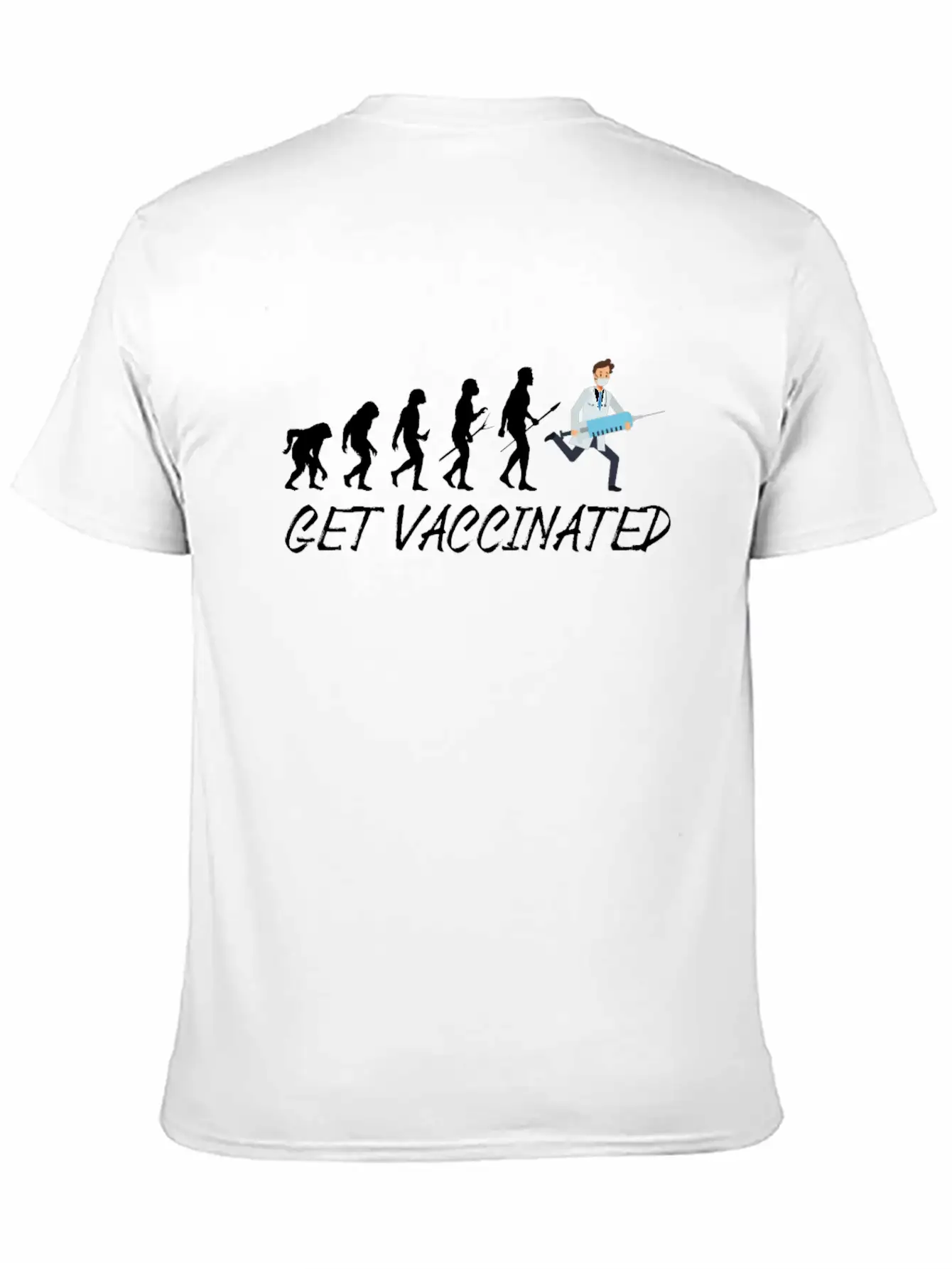 Vaccinated 2021 I Am Vaccinated Evolution Flu Essential Cotton Tee For Daily Outfits – Unisex Style