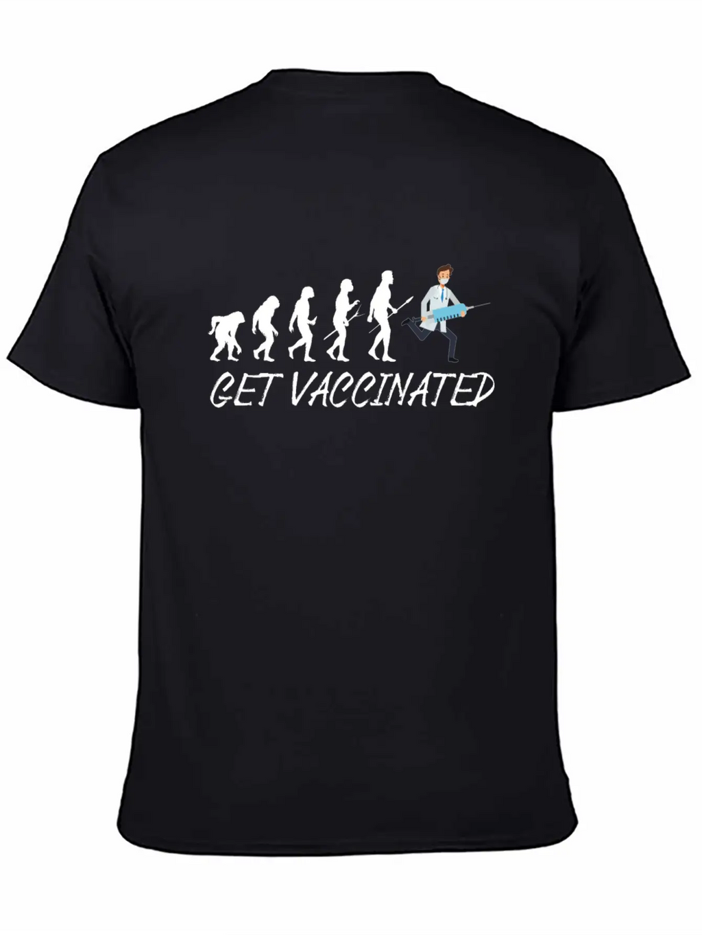 Vaccinated 2021 I Am Vaccinated Evolution Flu Essential Cotton Tee For Daily Outfits – Unisex Style