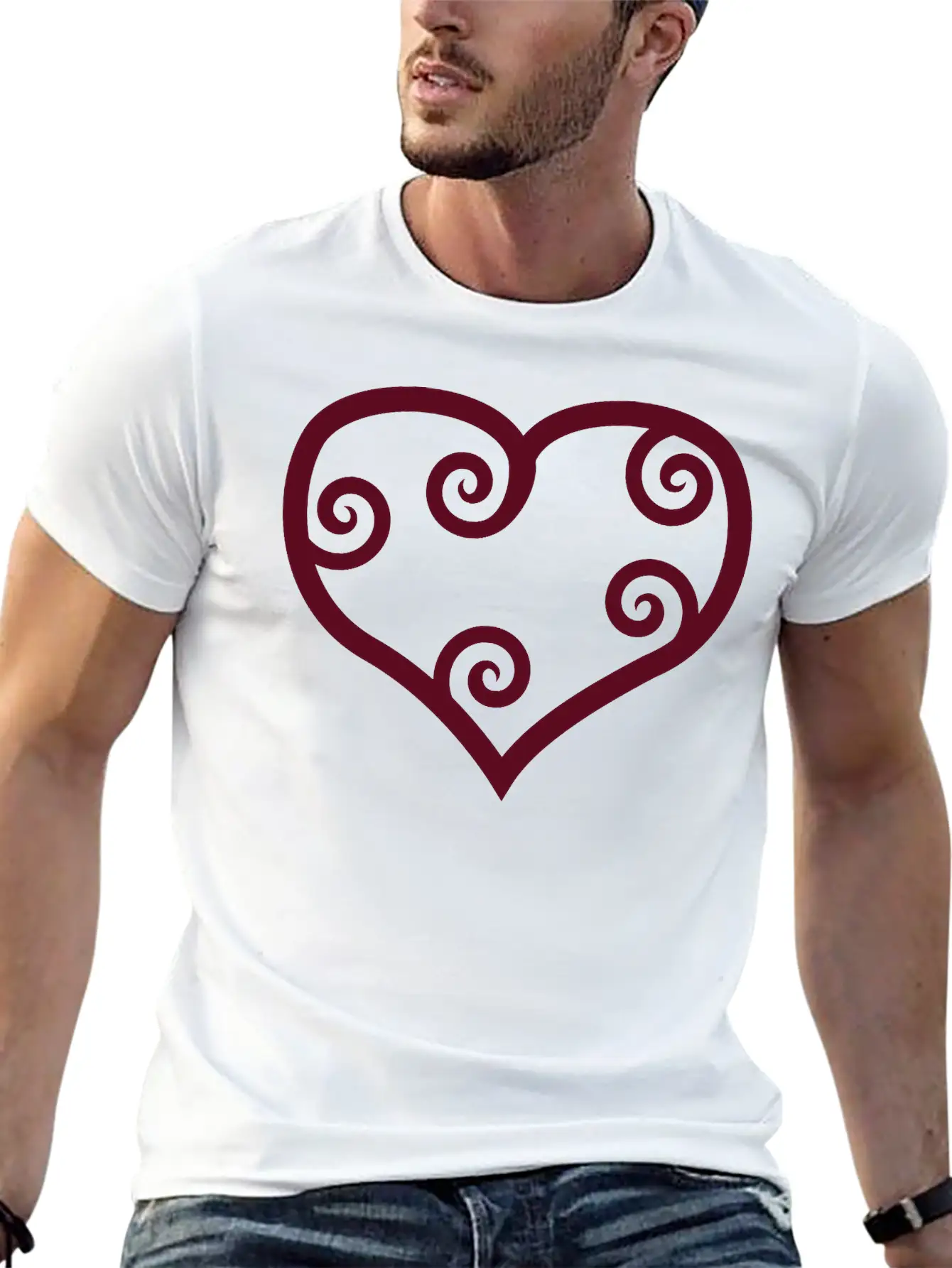 Valentine Red Maori Heart Unisex Casual T-Shirt – Clean Design For Daily Comfort