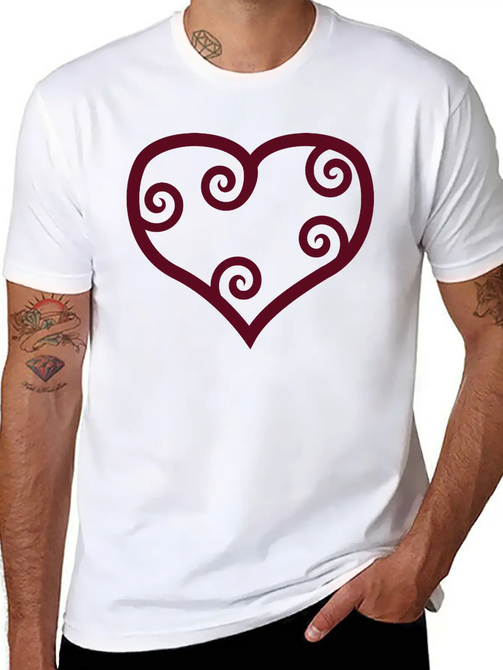 Valentine Red Maori Heart Unisex Casual T-Shirt – Clean Design For Daily Comfort