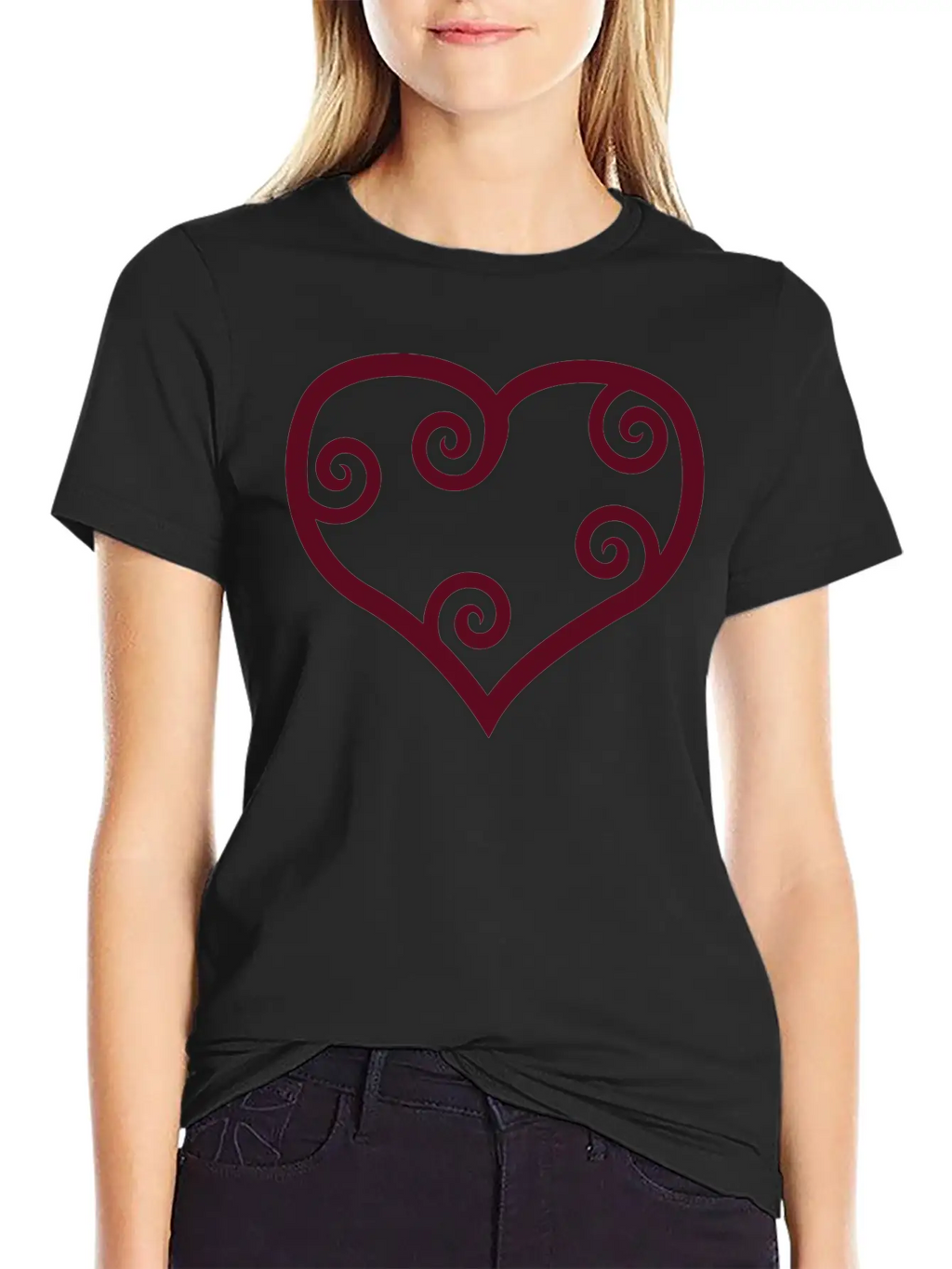 Valentine Red Maori Heart Unisex Casual T-Shirt – Clean Design For Daily Comfort