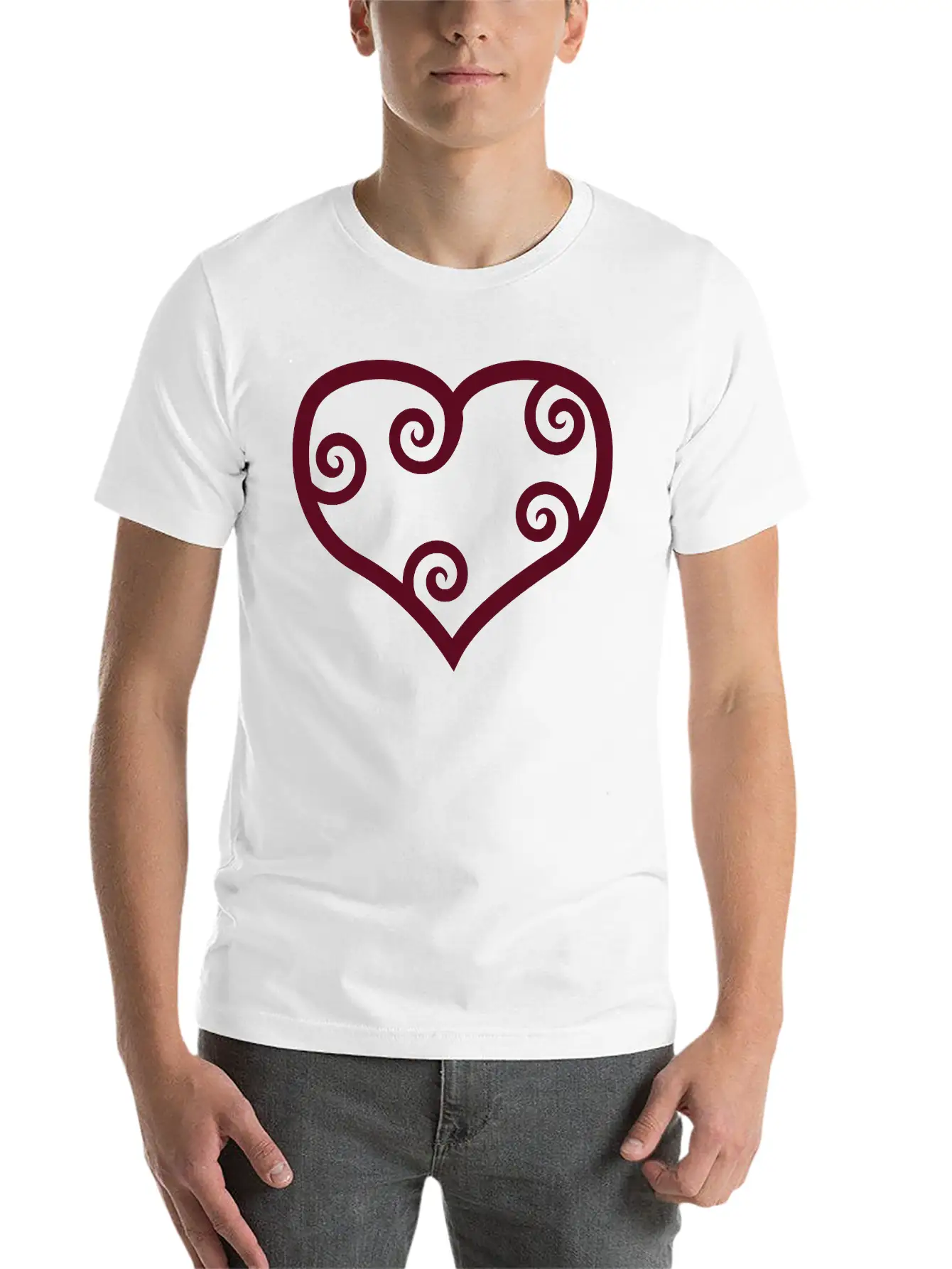 Valentine Red Maori Heart Unisex Casual T-Shirt – Clean Design For Daily Comfort