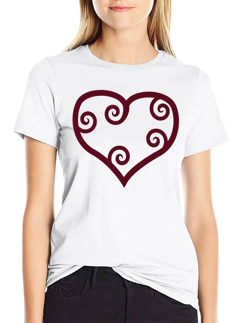 Valentine Red Maori Heart Unisex Casual T-Shirt – Clean Design For Daily Comfort