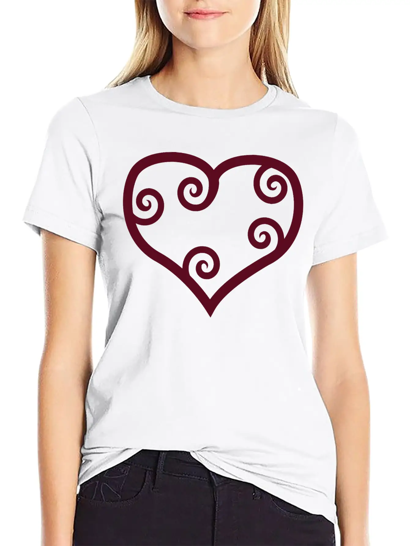 Valentine Red Maori Heart Unisex Casual T-Shirt – Clean Design For Daily Comfort