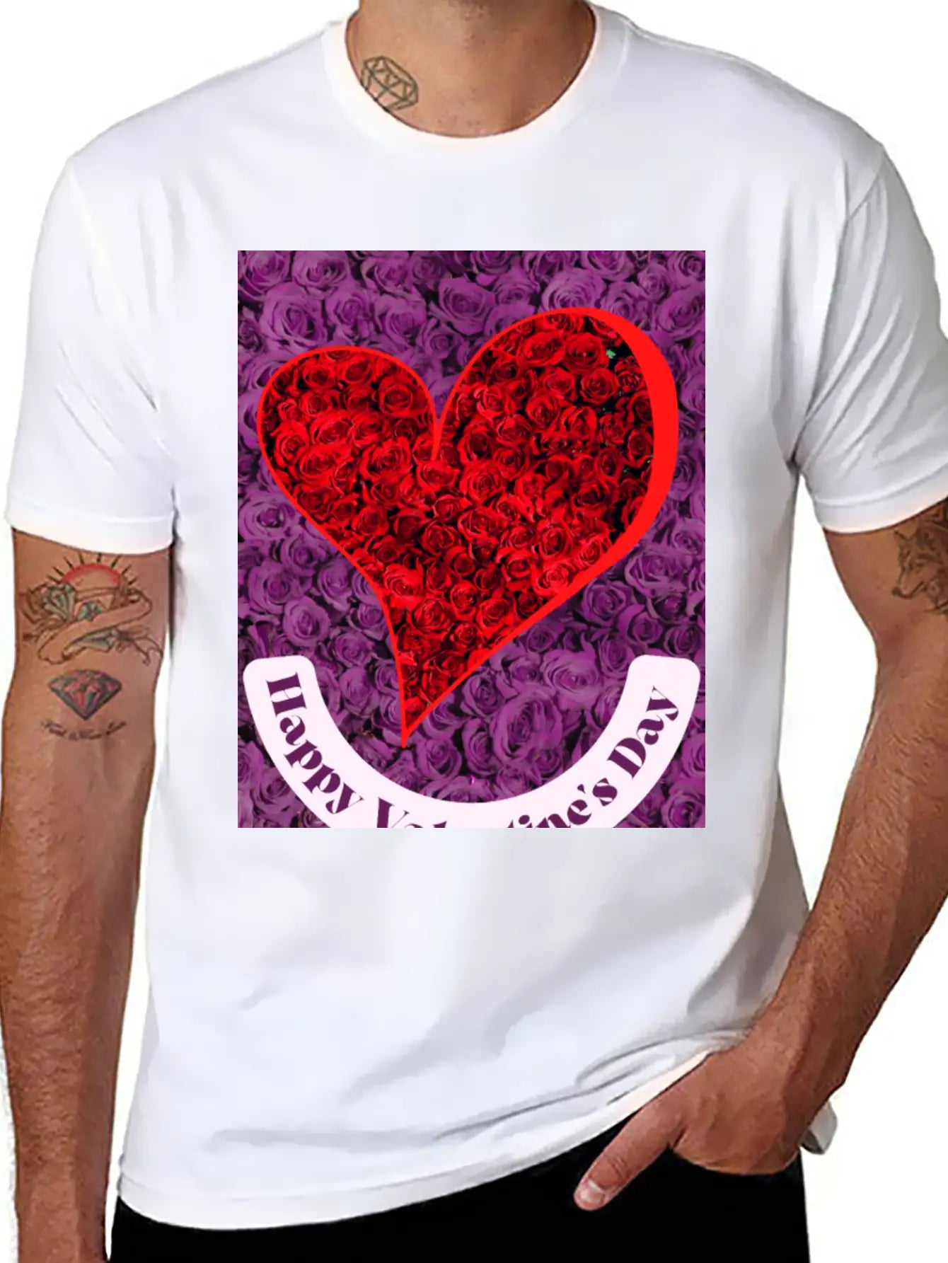 Valentine's Day With Lots Of Roses Casual Graphic T-Shirt – Simple And Comfortable Daily Wear