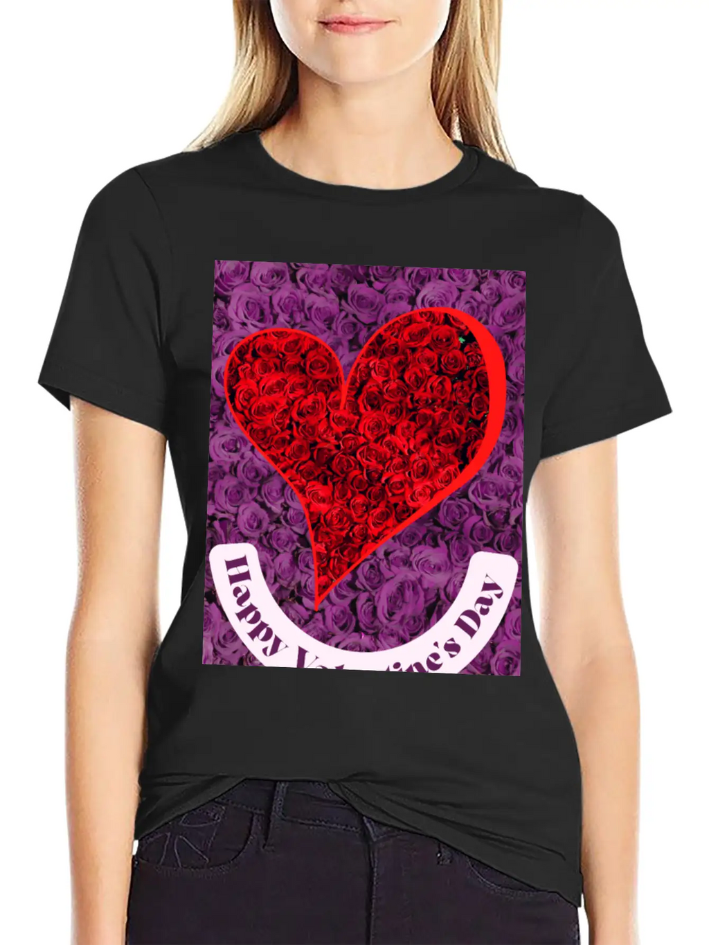 Valentine's Day With Lots Of Roses Casual Graphic T-Shirt – Simple And Comfortable Daily Wear