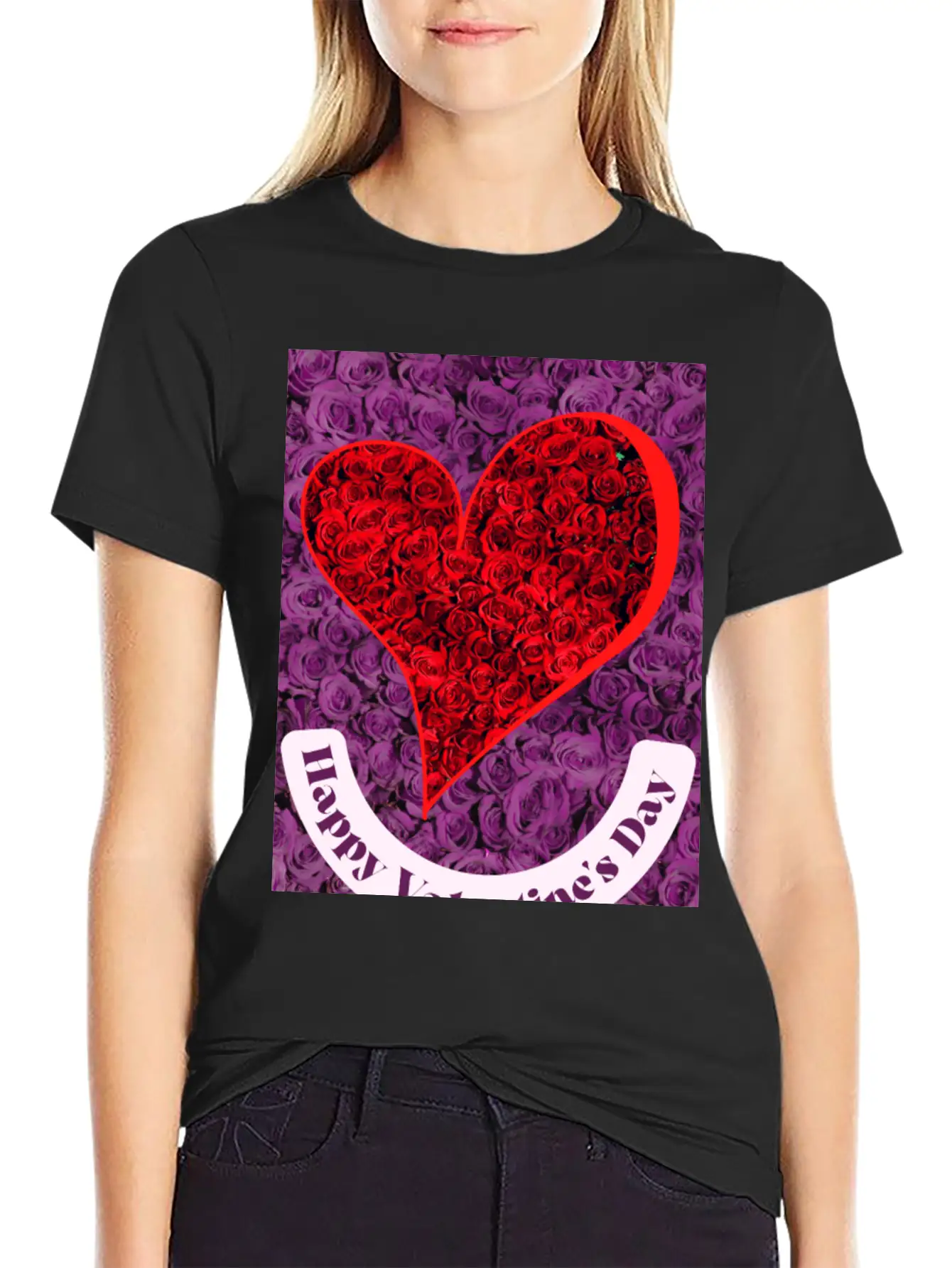 Valentine's Day With Lots Of Roses Casual Graphic T-Shirt – Simple And Comfortable Daily Wear