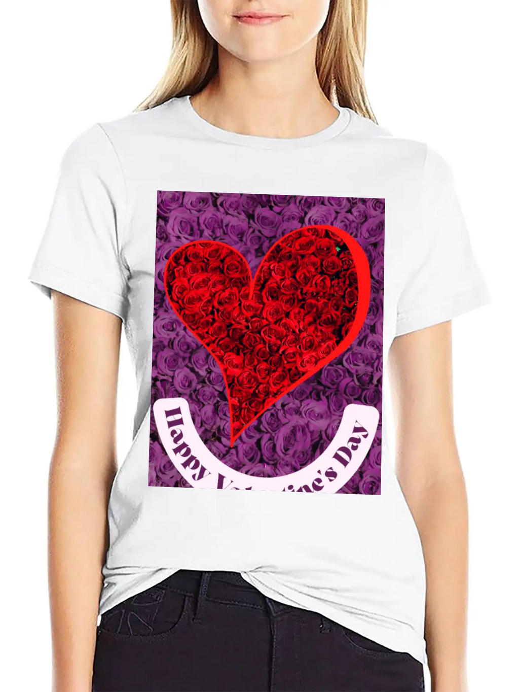 Valentine's Day With Lots Of Roses Casual Graphic T-Shirt – Simple And Comfortable Daily Wear