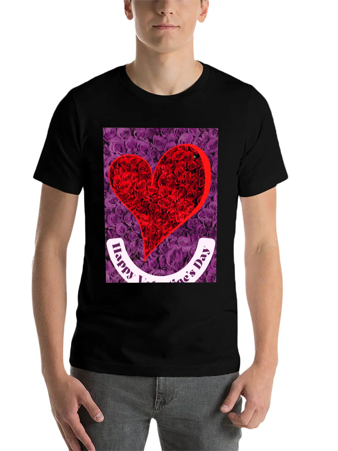 Valentine's Day With Lots Of Roses Casual Graphic T-Shirt – Simple And Comfortable Daily Wear