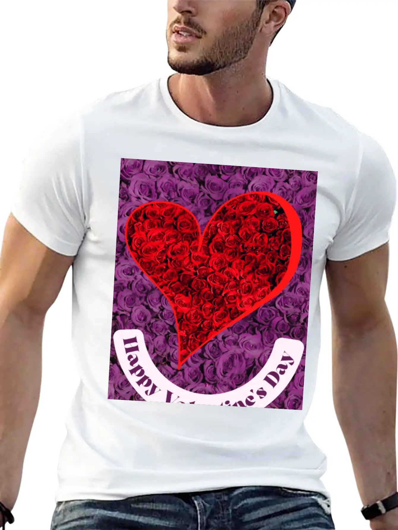 Valentine's Day With Lots Of Roses Casual Graphic T-Shirt – Simple And Comfortable Daily Wear