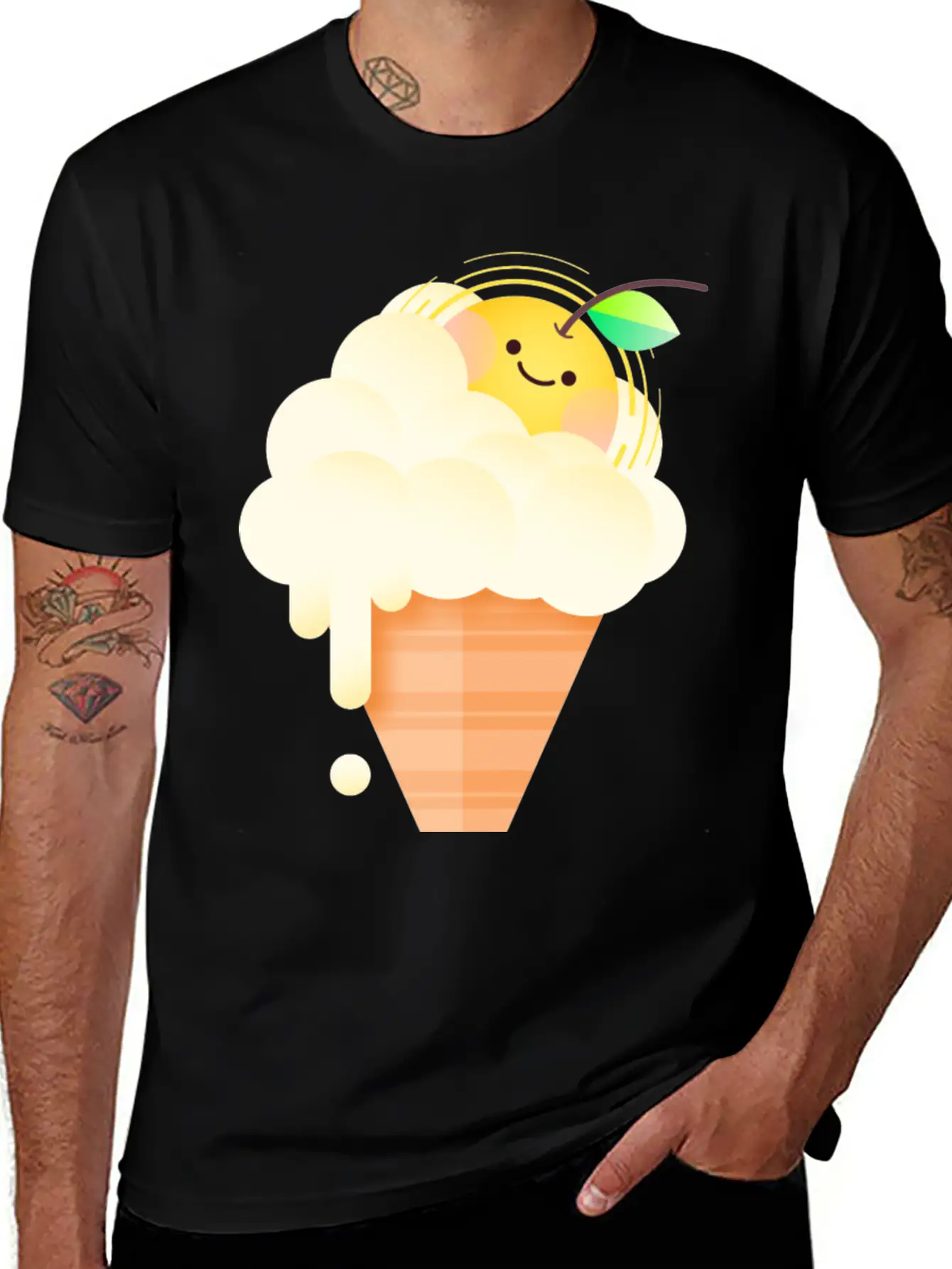 Vanilla Sunrise Ice Cream Unisex Casual T-Shirt – Clean Design For Daily Comfort