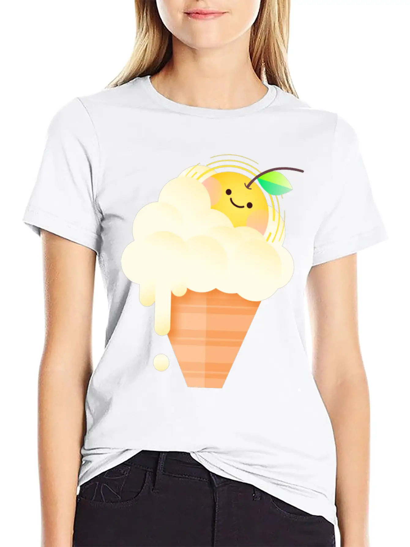 Vanilla Sunrise Ice Cream Unisex Casual T-Shirt – Clean Design For Daily Comfort