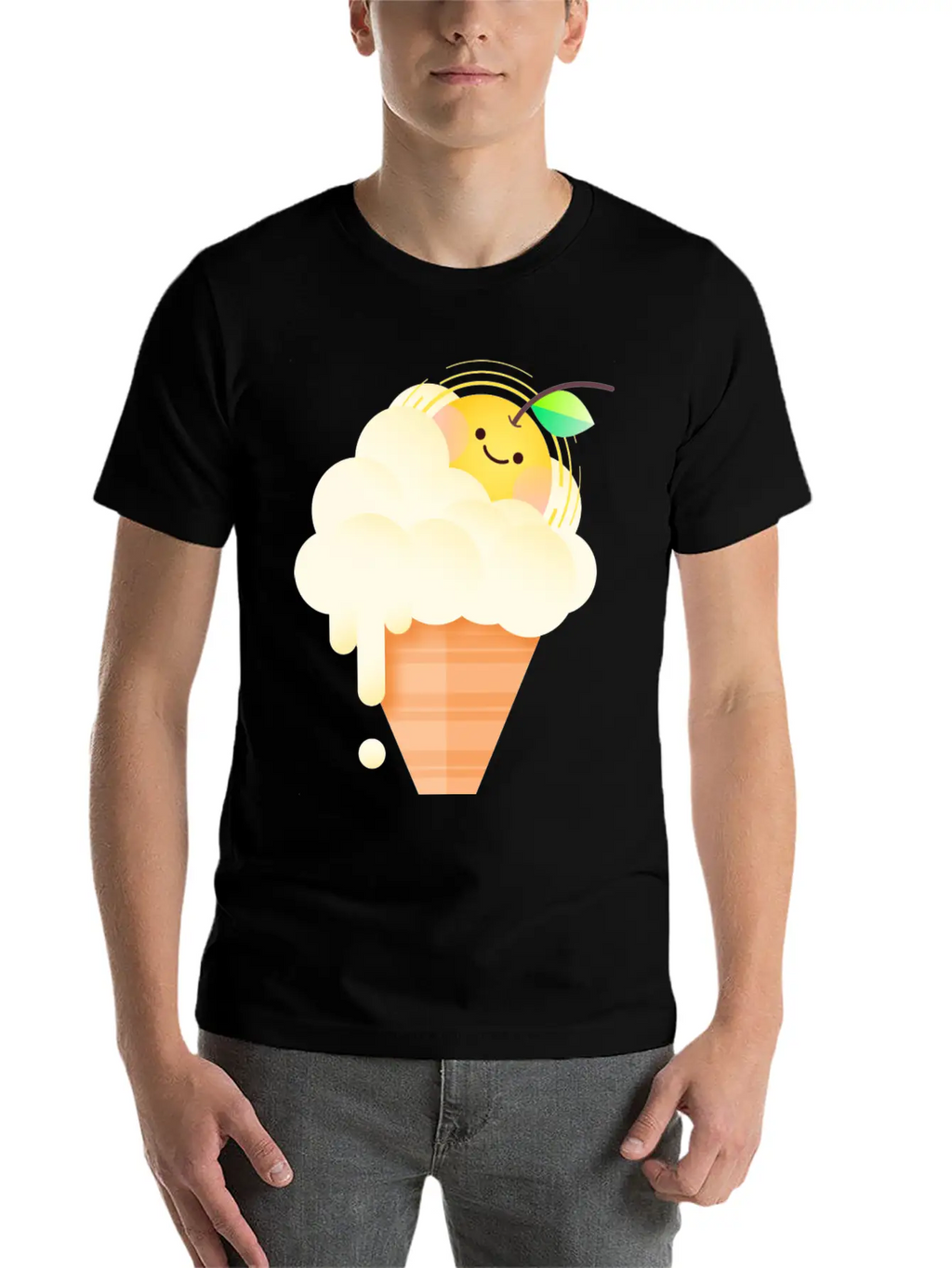 Vanilla Sunrise Ice Cream Unisex Casual T-Shirt – Clean Design For Daily Comfort
