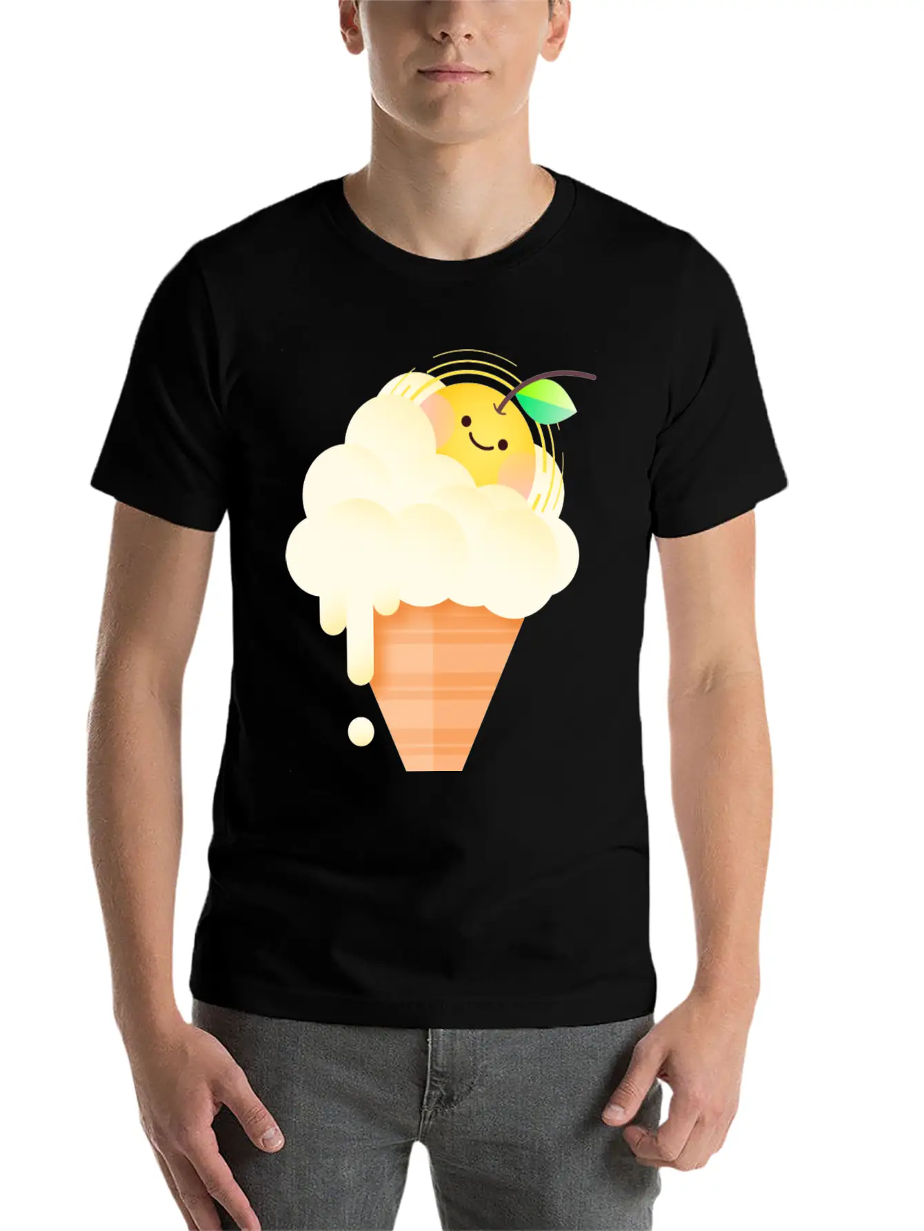 Vanilla Sunrise Ice Cream Unisex Casual T-Shirt – Clean Design For Daily Comfort
