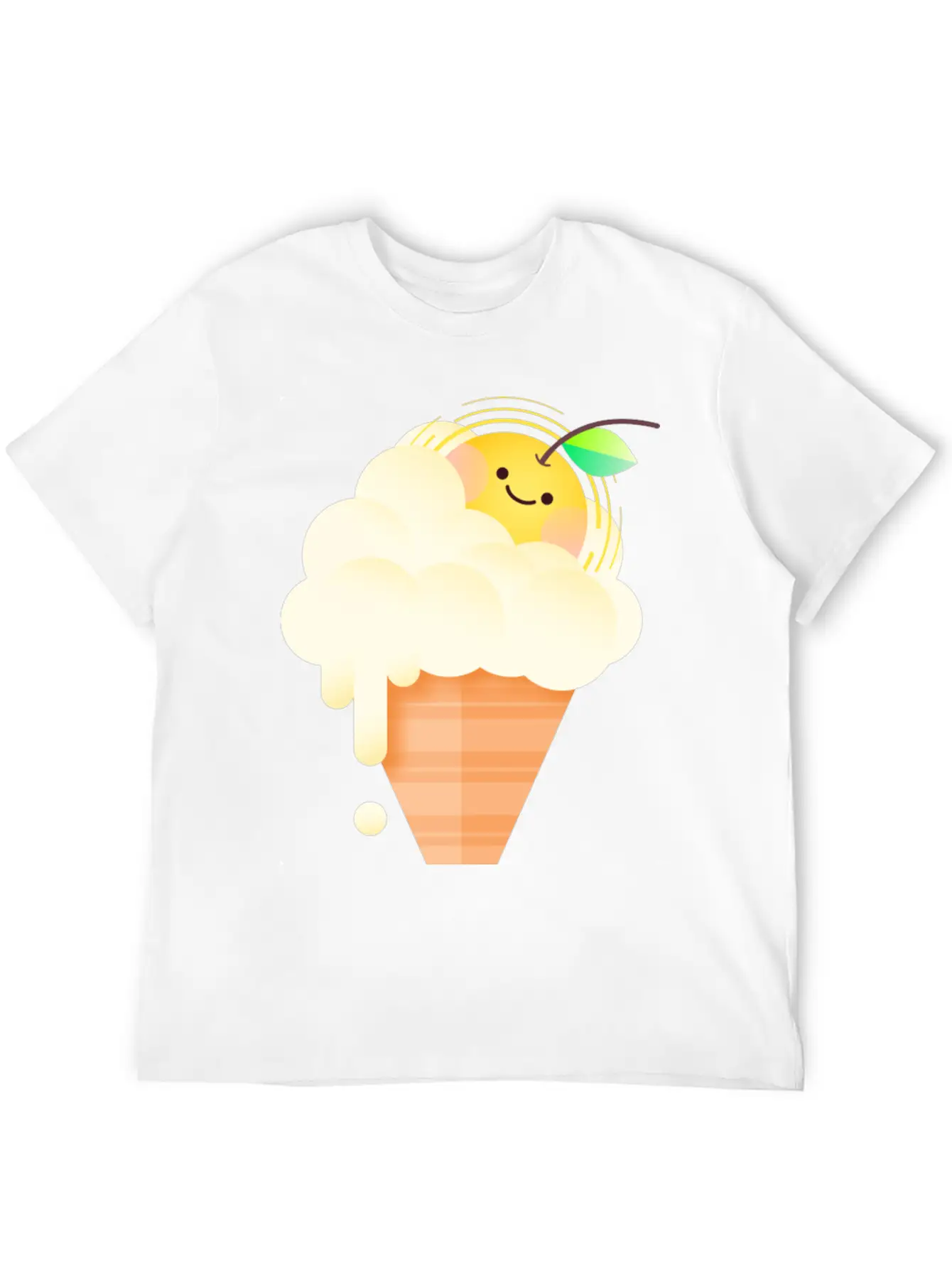 Vanilla Sunrise Ice Cream Unisex Casual T-Shirt – Clean Design For Daily Comfort