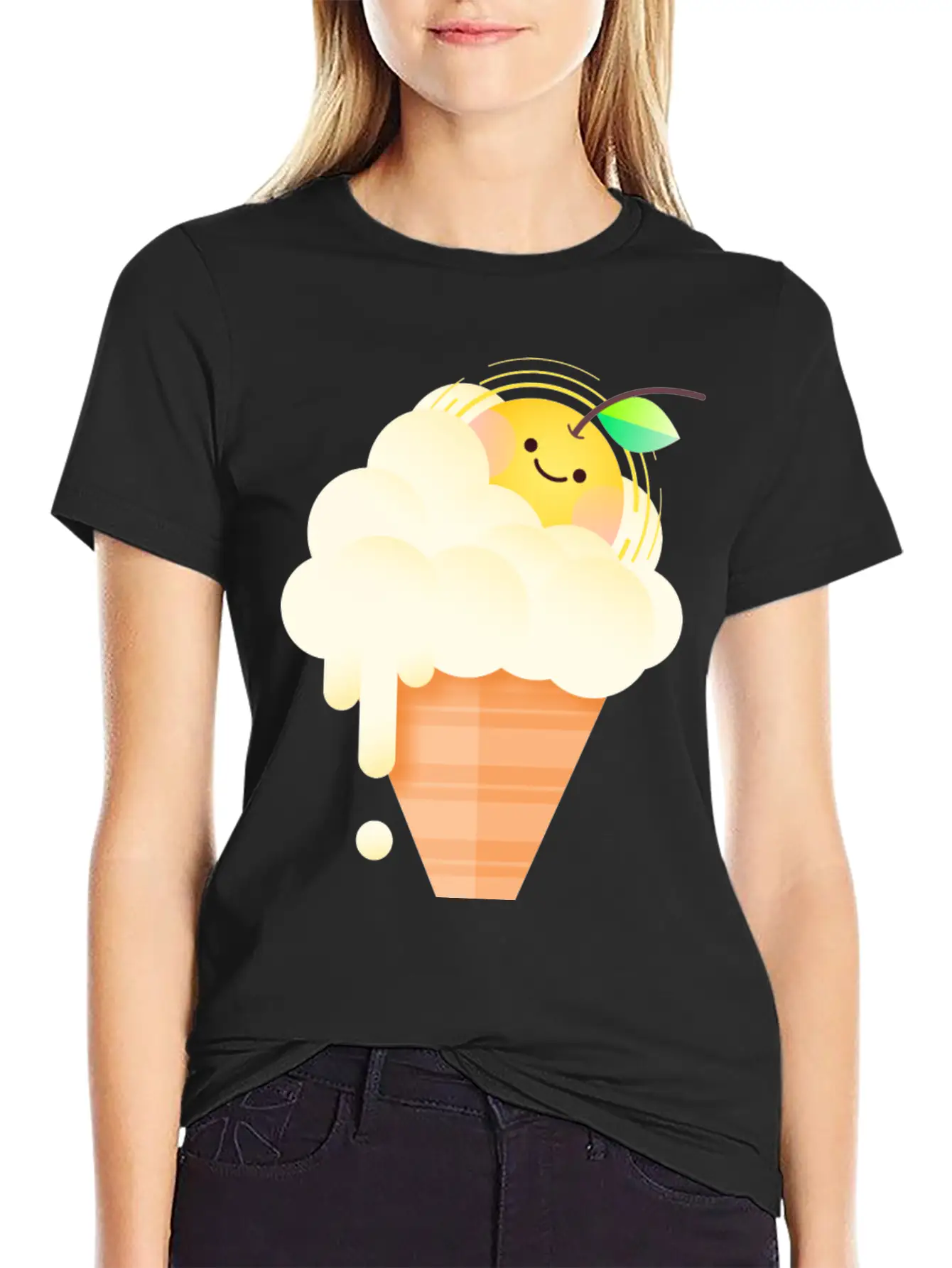 Vanilla Sunrise Ice Cream Unisex Casual T-Shirt – Clean Design For Daily Comfort