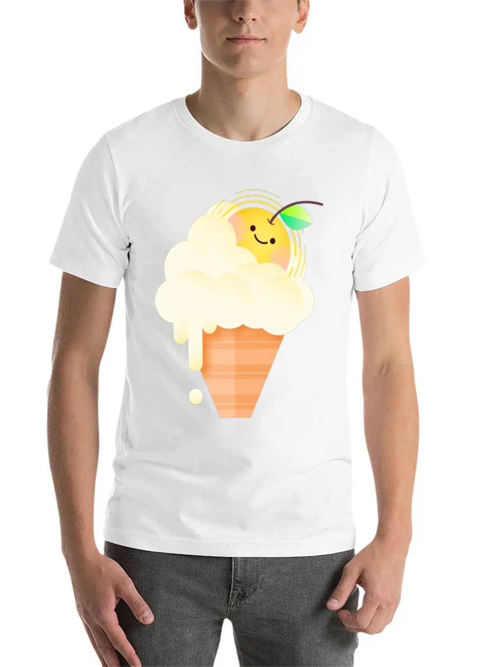 Vanilla Sunrise Ice Cream Unisex Casual T-Shirt – Clean Design For Daily Comfort