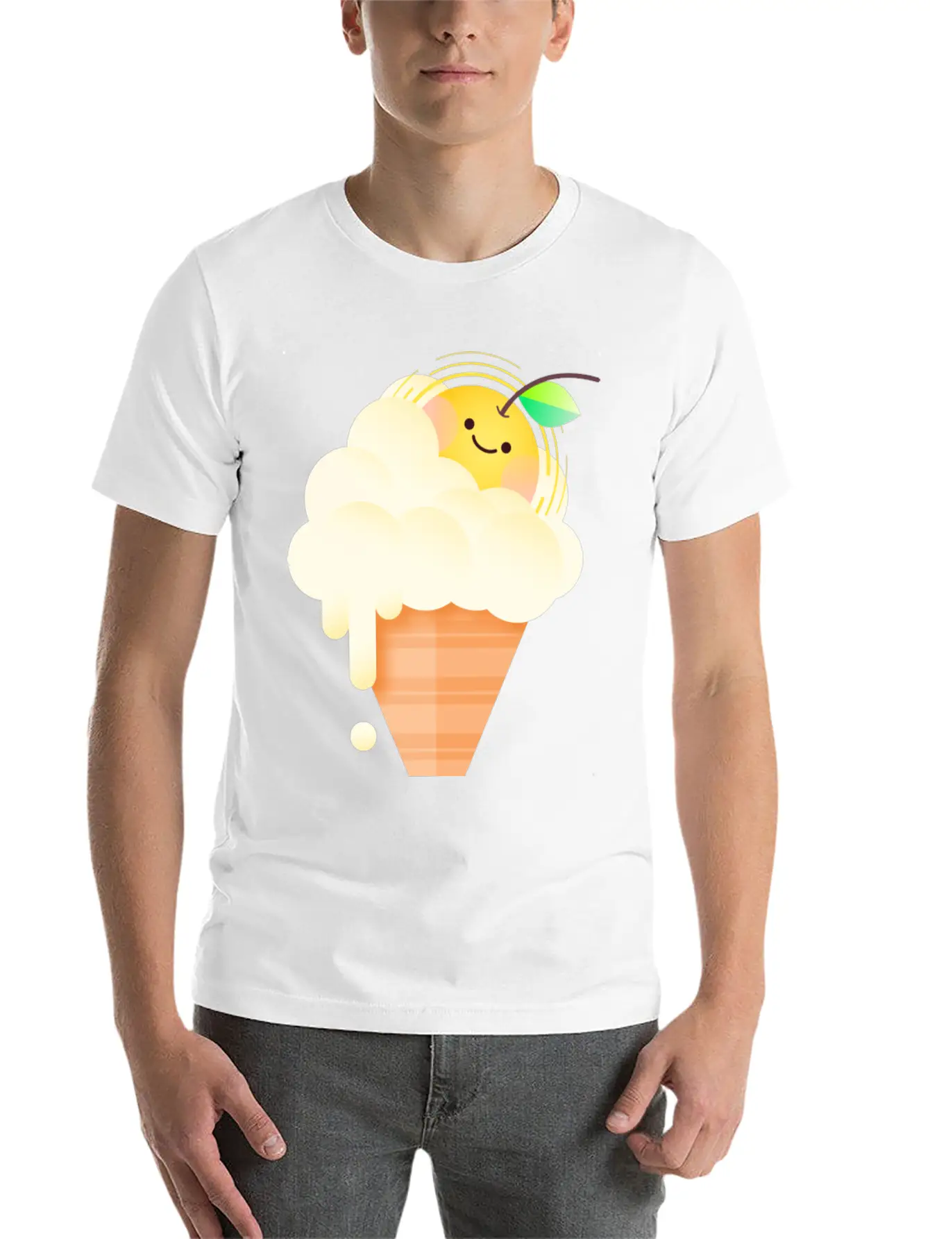 Vanilla Sunrise Ice Cream Unisex Casual T-Shirt – Clean Design For Daily Comfort
