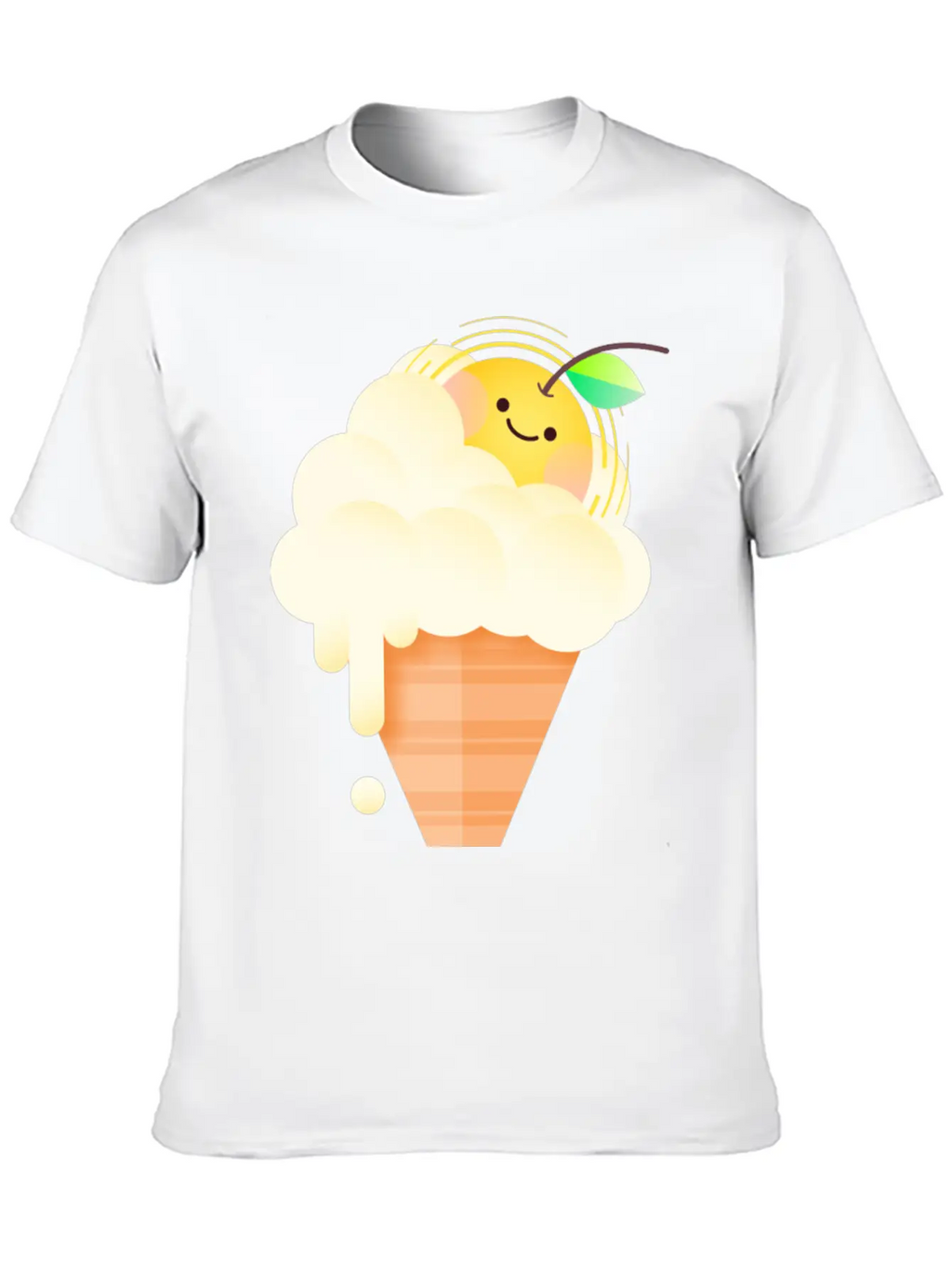 Vanilla Sunrise Ice Cream Unisex Casual T-Shirt – Clean Design For Daily Comfort