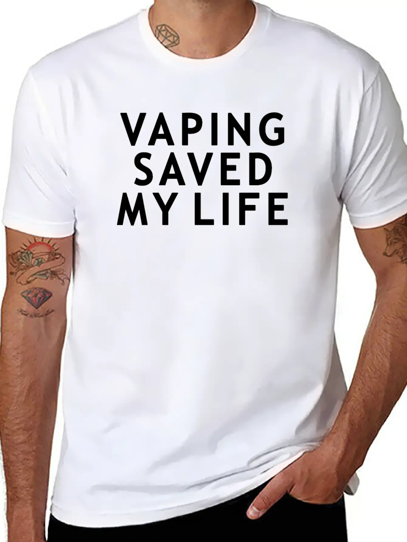 Vape - Vaping Saved My Life Breathable Soft Cotton T-Shirt – Timeless Casual Look
