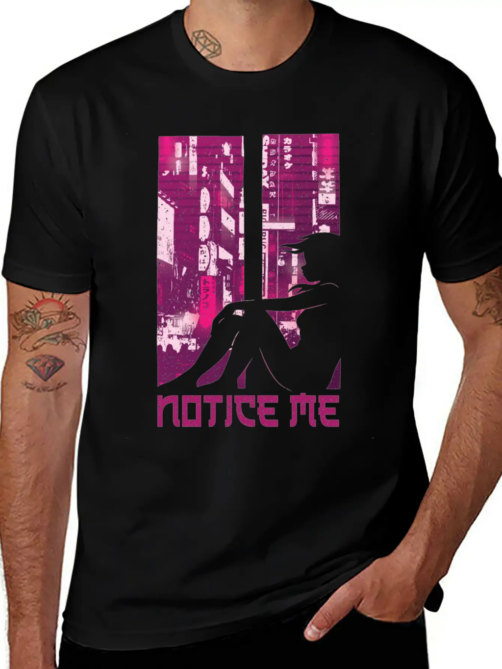 Vaporwave Aesthetic Notice Girl Japan Anime Otaku Unisex Casual T-Shirt – Clean Design For Daily Comfort