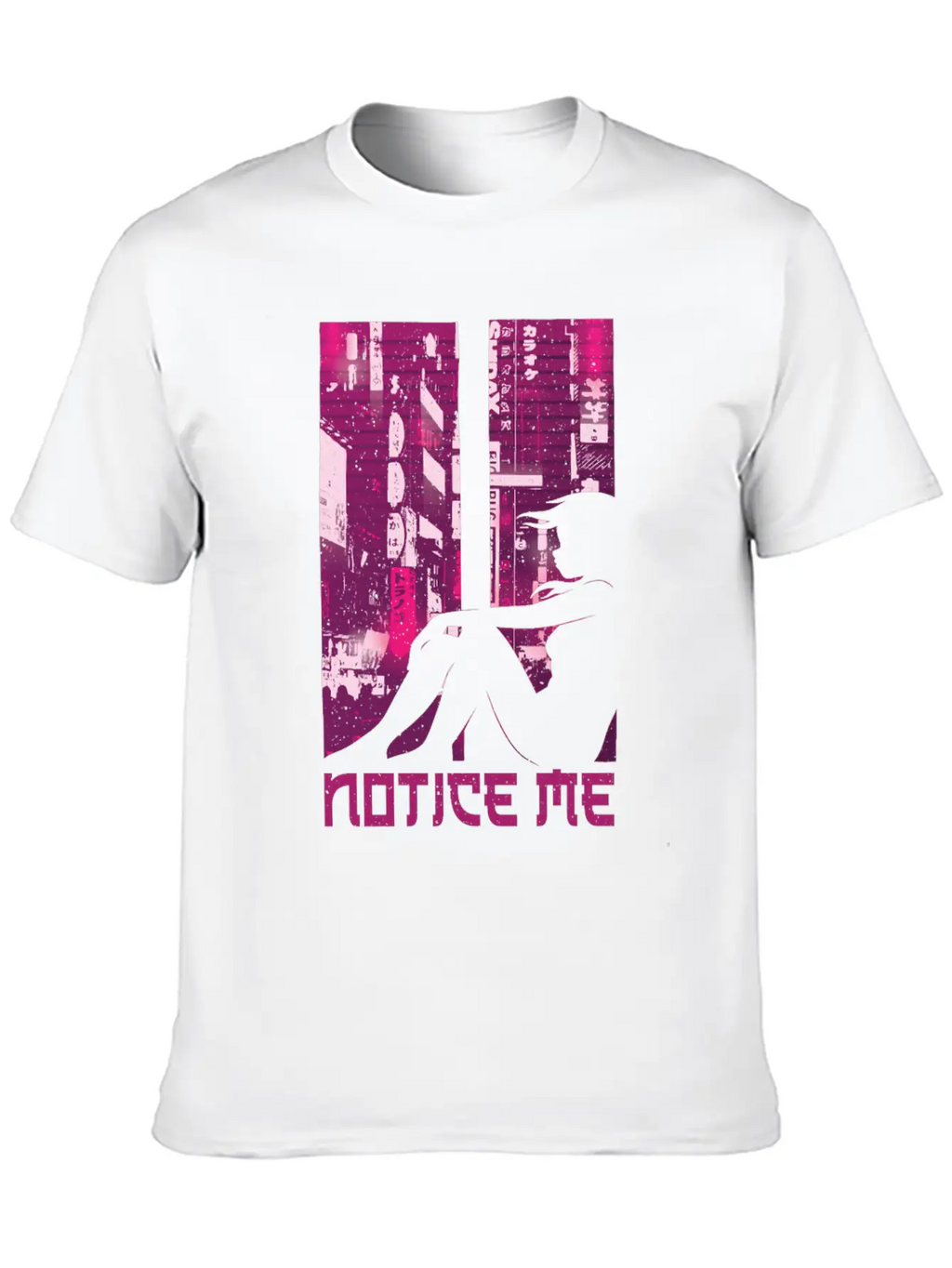 Vaporwave Aesthetic Notice Girl Japan Anime Otaku Unisex Casual T-Shirt – Clean Design For Daily Comfort