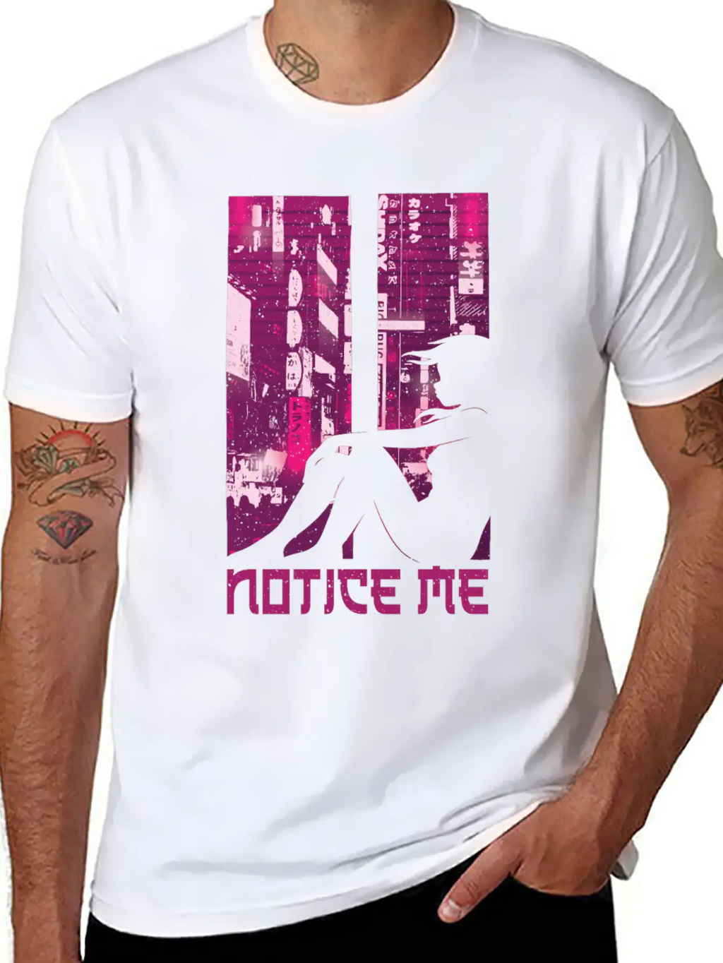 Vaporwave Aesthetic Notice Girl Japan Anime Otaku Unisex Casual T-Shirt – Clean Design For Daily Comfort