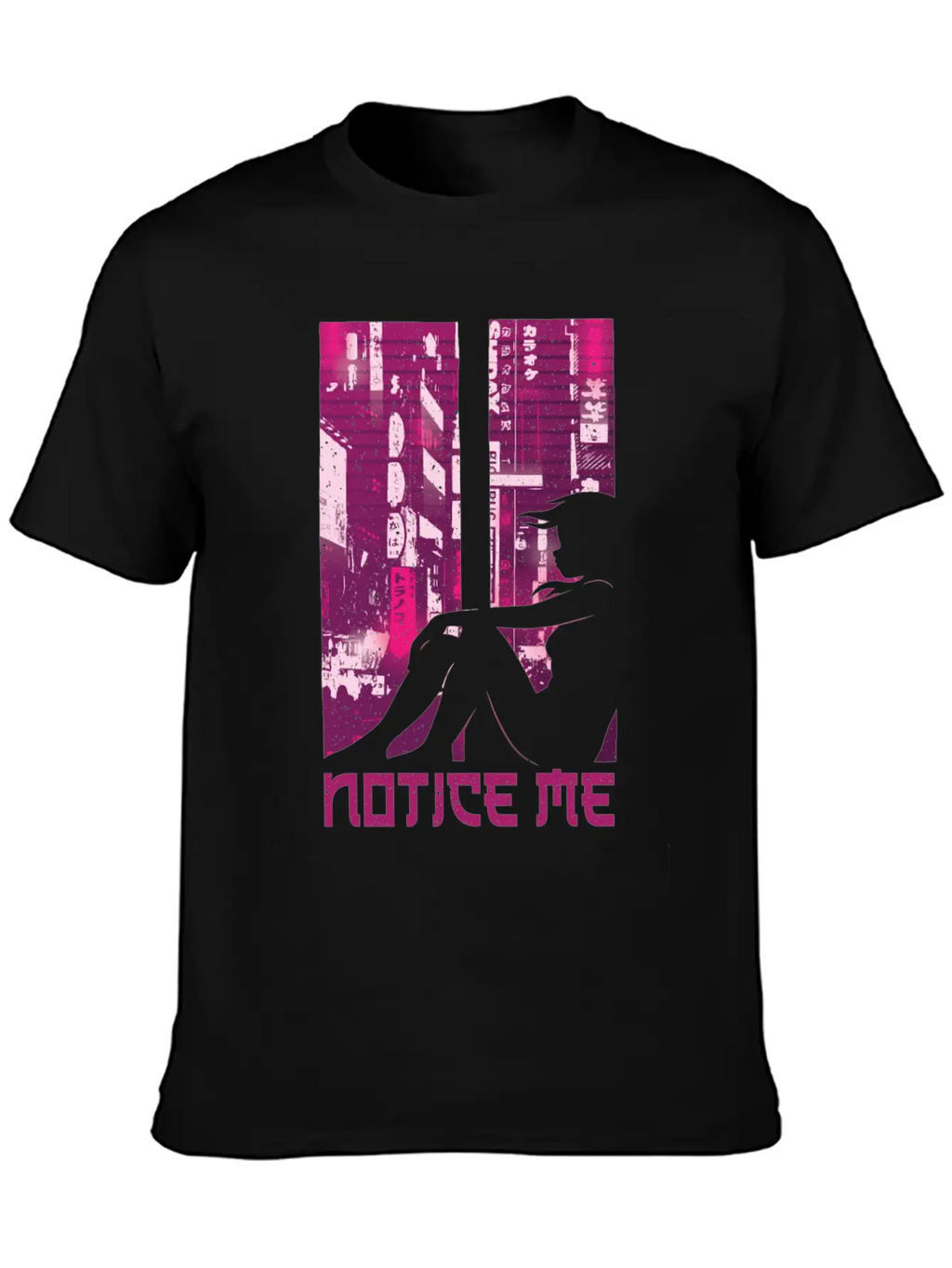Vaporwave Aesthetic Notice Girl Japan Anime Otaku Unisex Casual T-Shirt – Clean Design For Daily Comfort