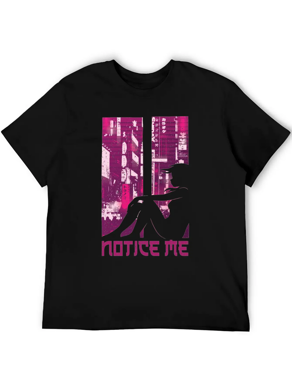 Vaporwave Aesthetic Notice Girl Japan Anime Otaku Unisex Casual T-Shirt – Clean Design For Daily Comfort