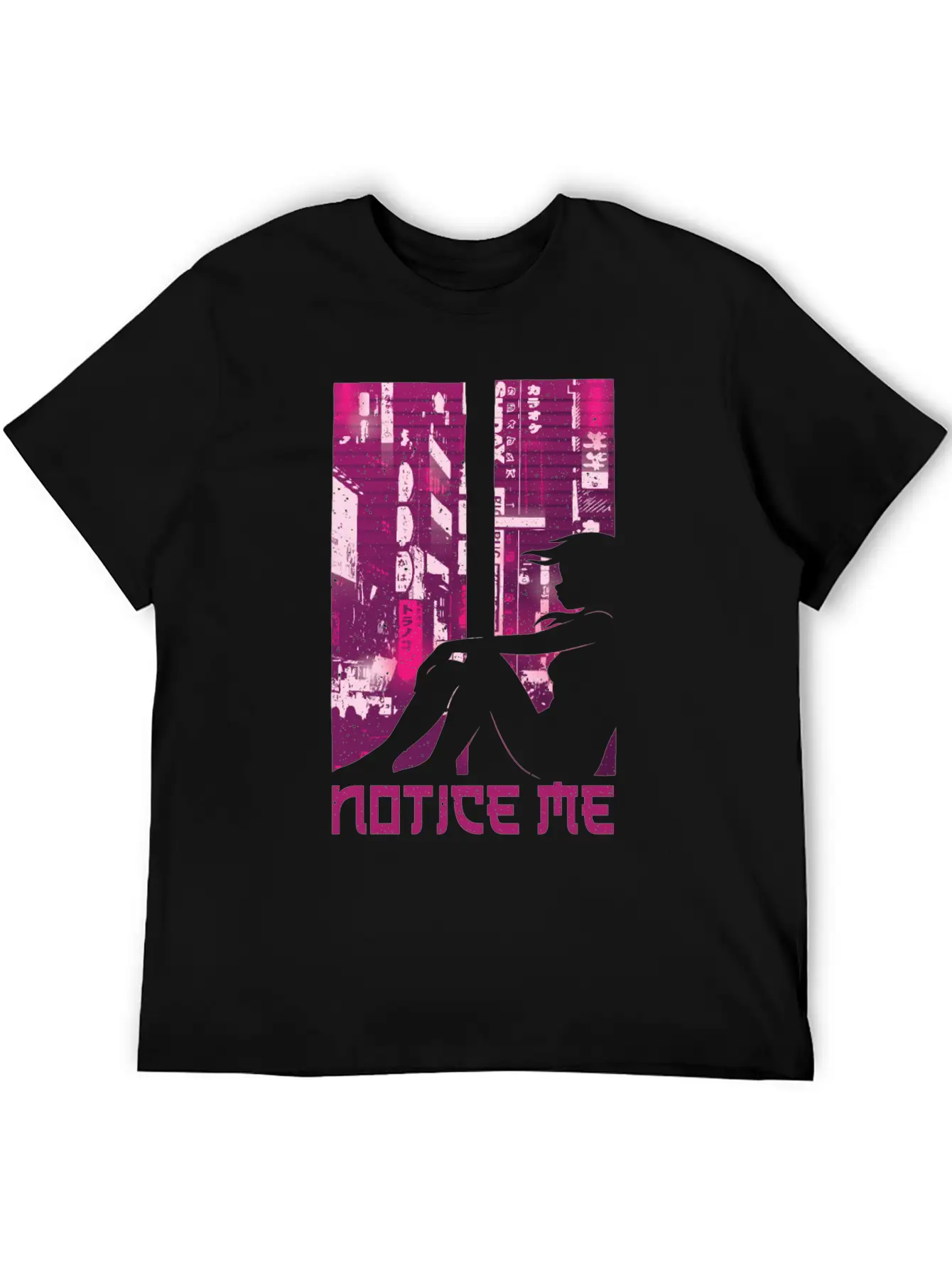Vaporwave Aesthetic Notice Girl Japan Anime Otaku Unisex Casual T-Shirt – Clean Design For Daily Comfort