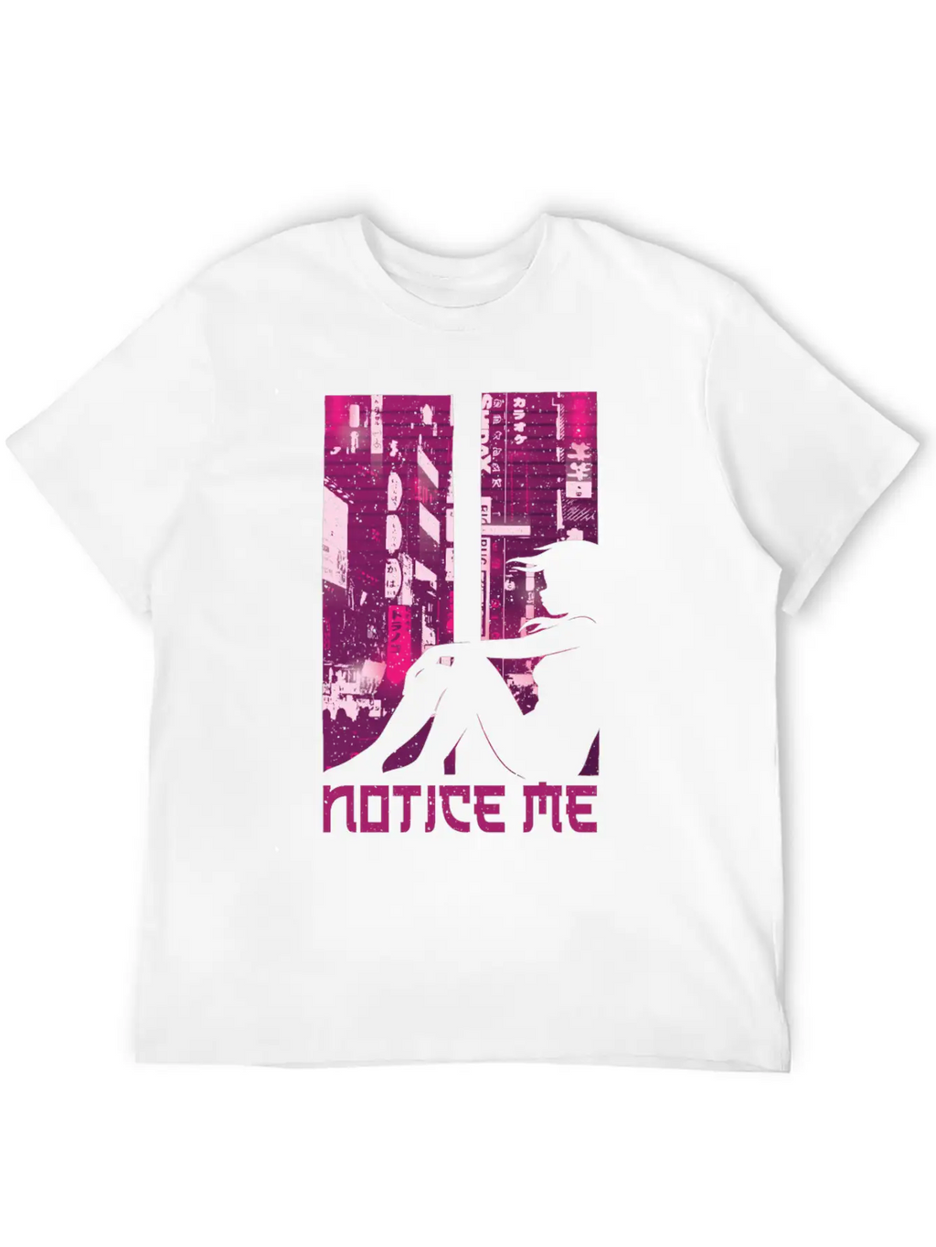 Vaporwave Aesthetic Notice Girl Japan Anime Otaku Unisex Casual T-Shirt – Clean Design For Daily Comfort