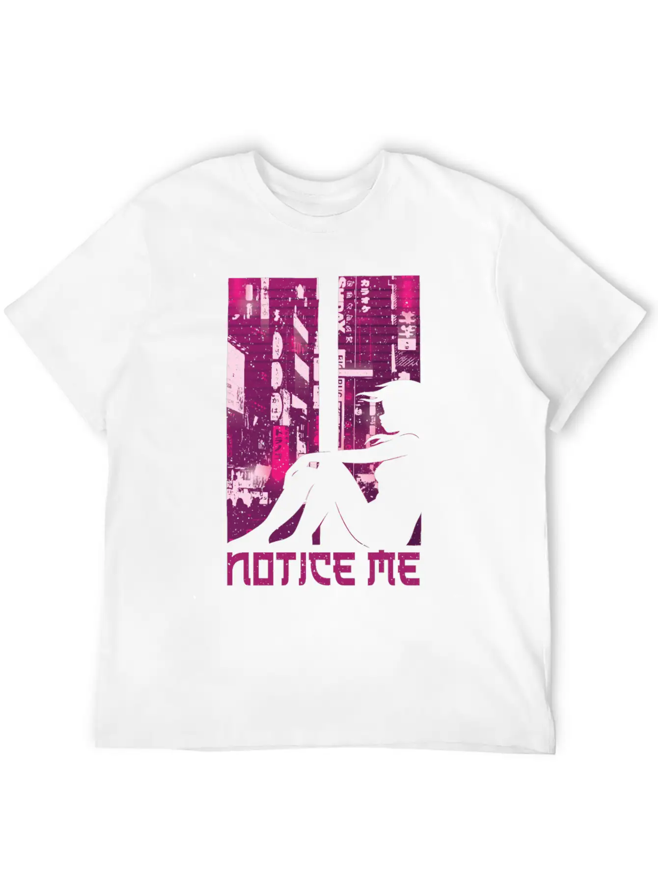 Vaporwave Aesthetic Notice Girl Japan Anime Otaku Unisex Casual T-Shirt – Clean Design For Daily Comfort
