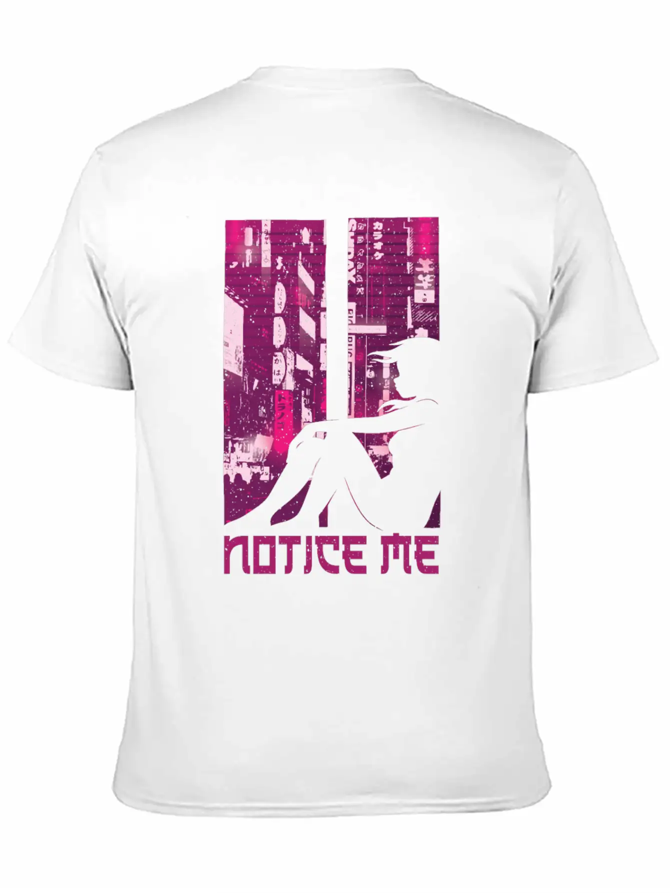 Vaporwave Aesthetic Notice Girl Japan Anime Otaku Unisex Casual T-Shirt – Clean Design For Daily Comfort