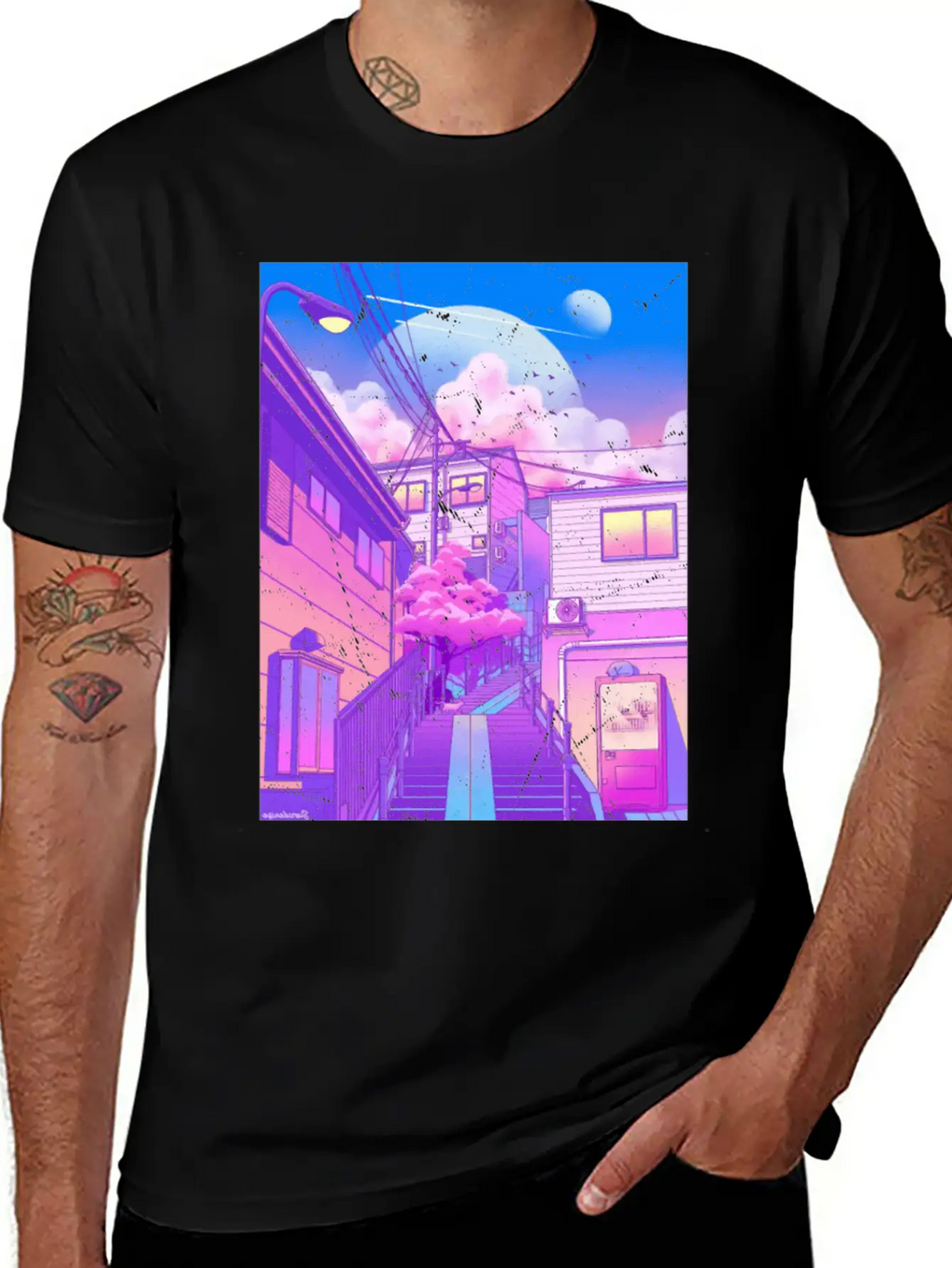 Vaporwave Aesthetic Unisex Short Sleeve Soft Cotton T-Shirt – Casual Everyday Wear